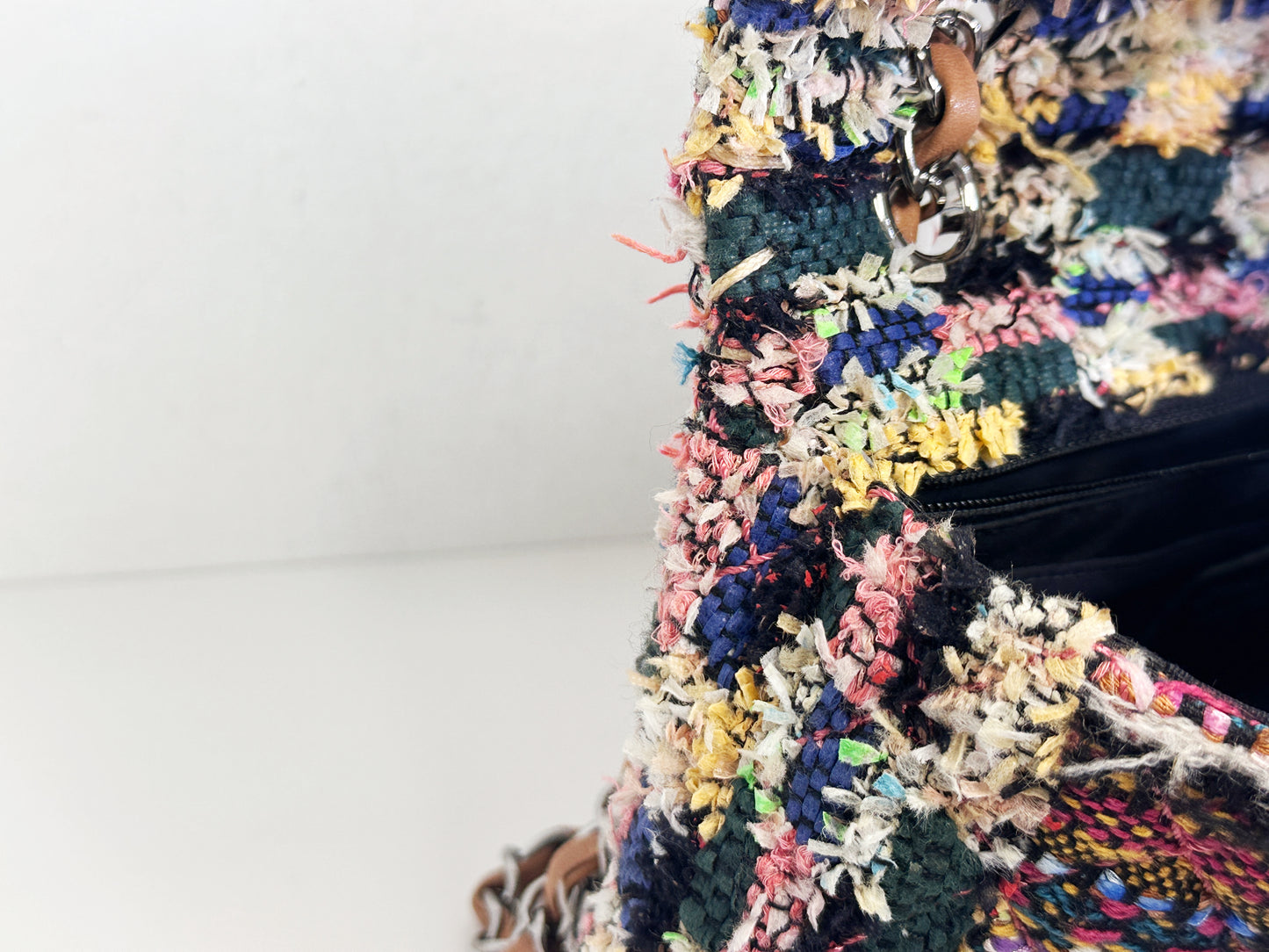 Chanel Pom Pom CC Quilted Tweed Medium Flap Bag