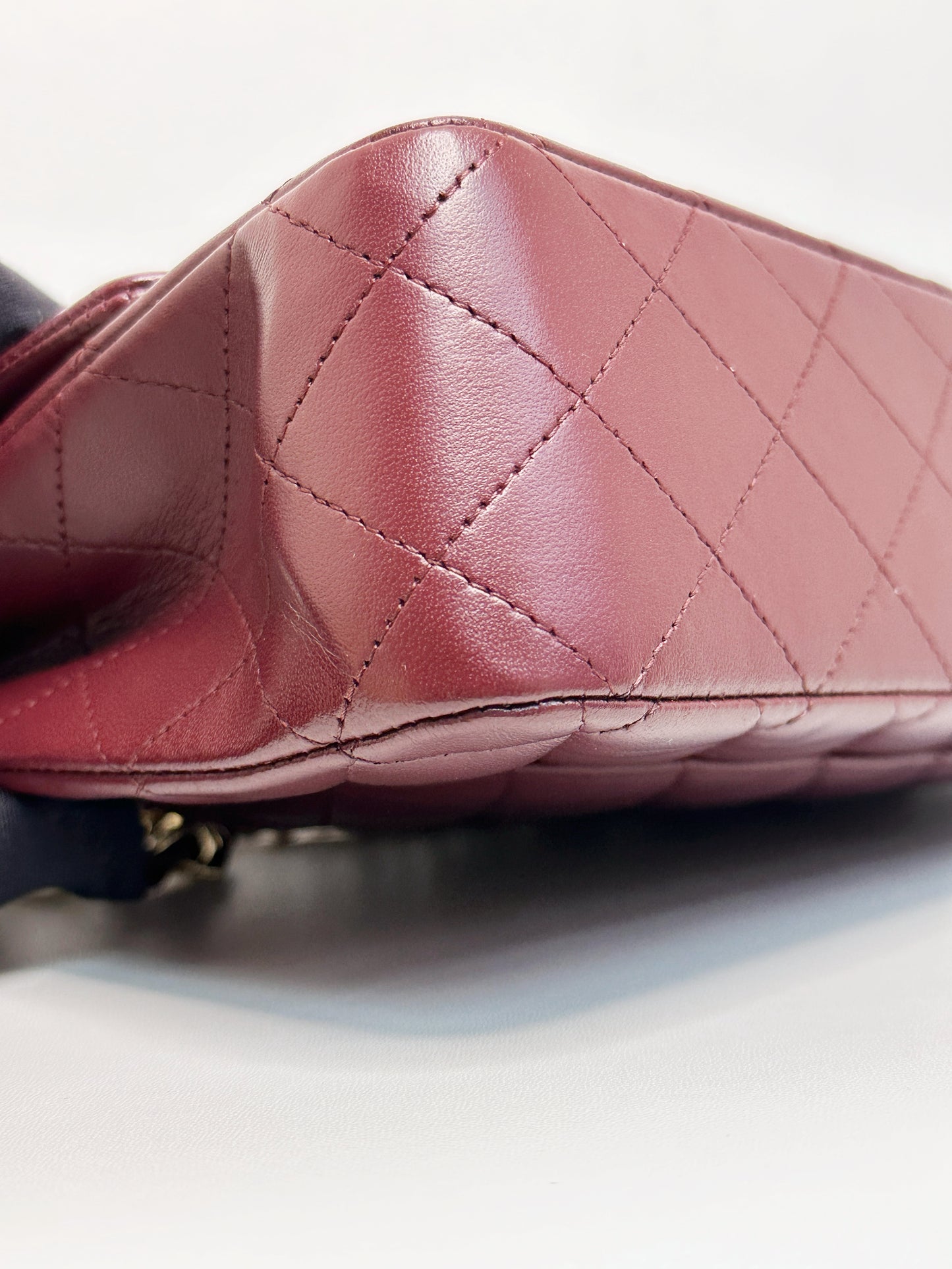 Chanel Classic Quilted Lambskin Medium Double Flap Bag Burgundy 2173 holo