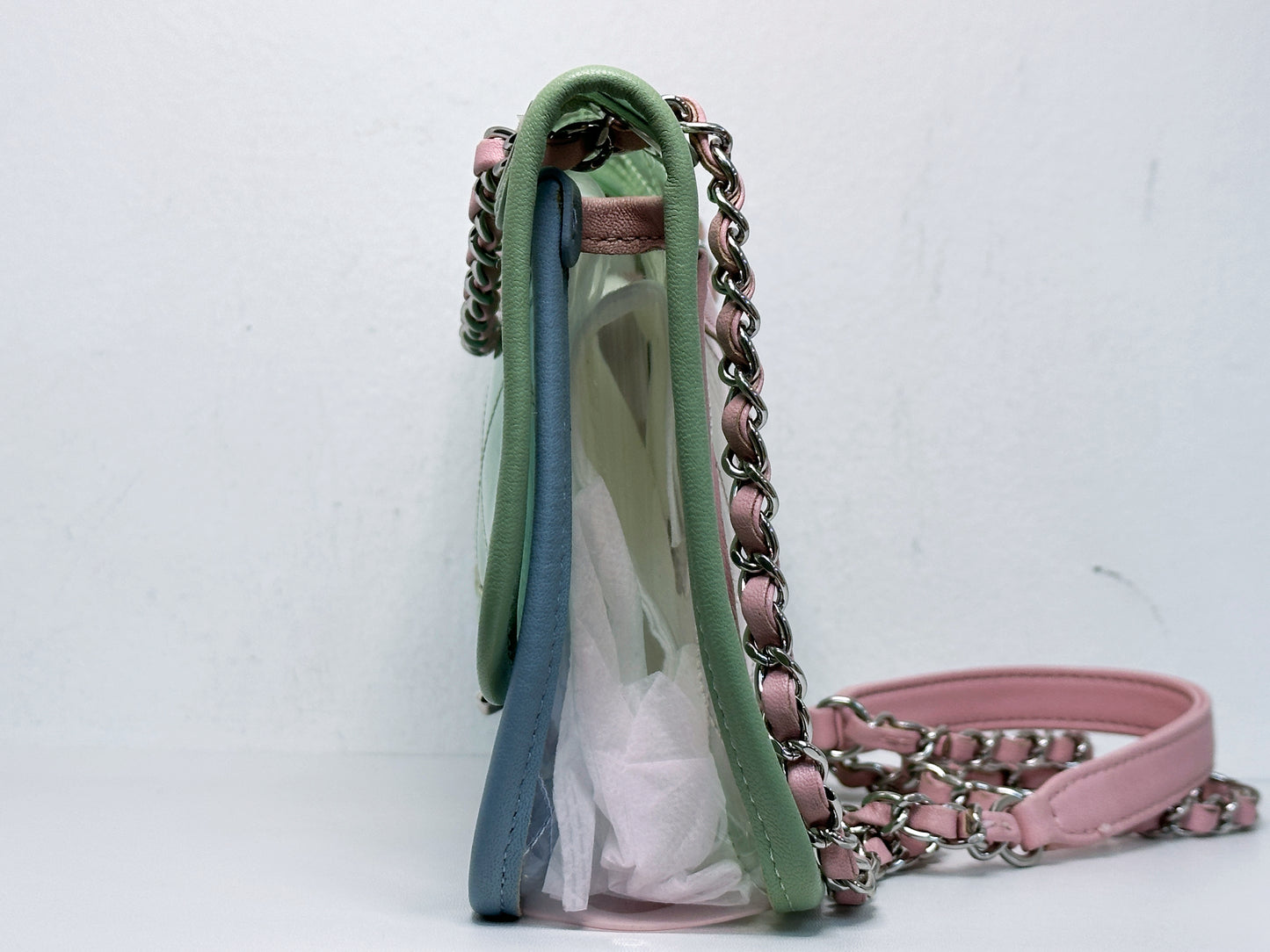 Chanel Coco Splash PVC Medium Flap Bag Green/Blue/Pink 254975 holo