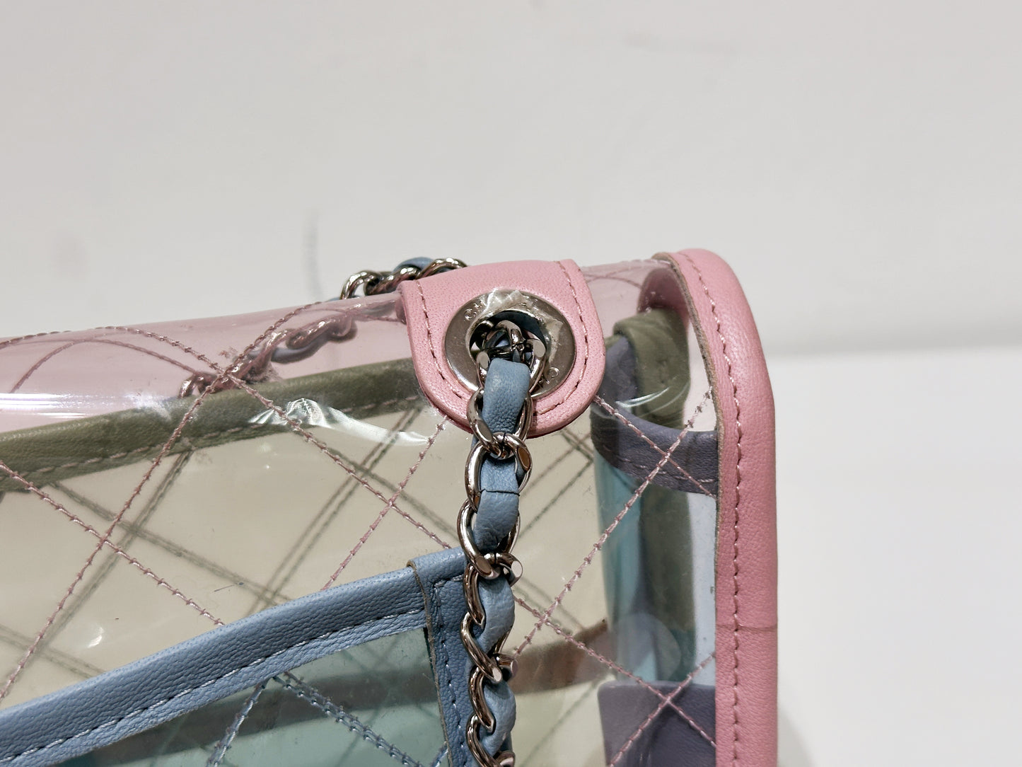 Chanel Coco Splash PVC Medium Flap Bag Pink/Green/Blue 25499 holo
