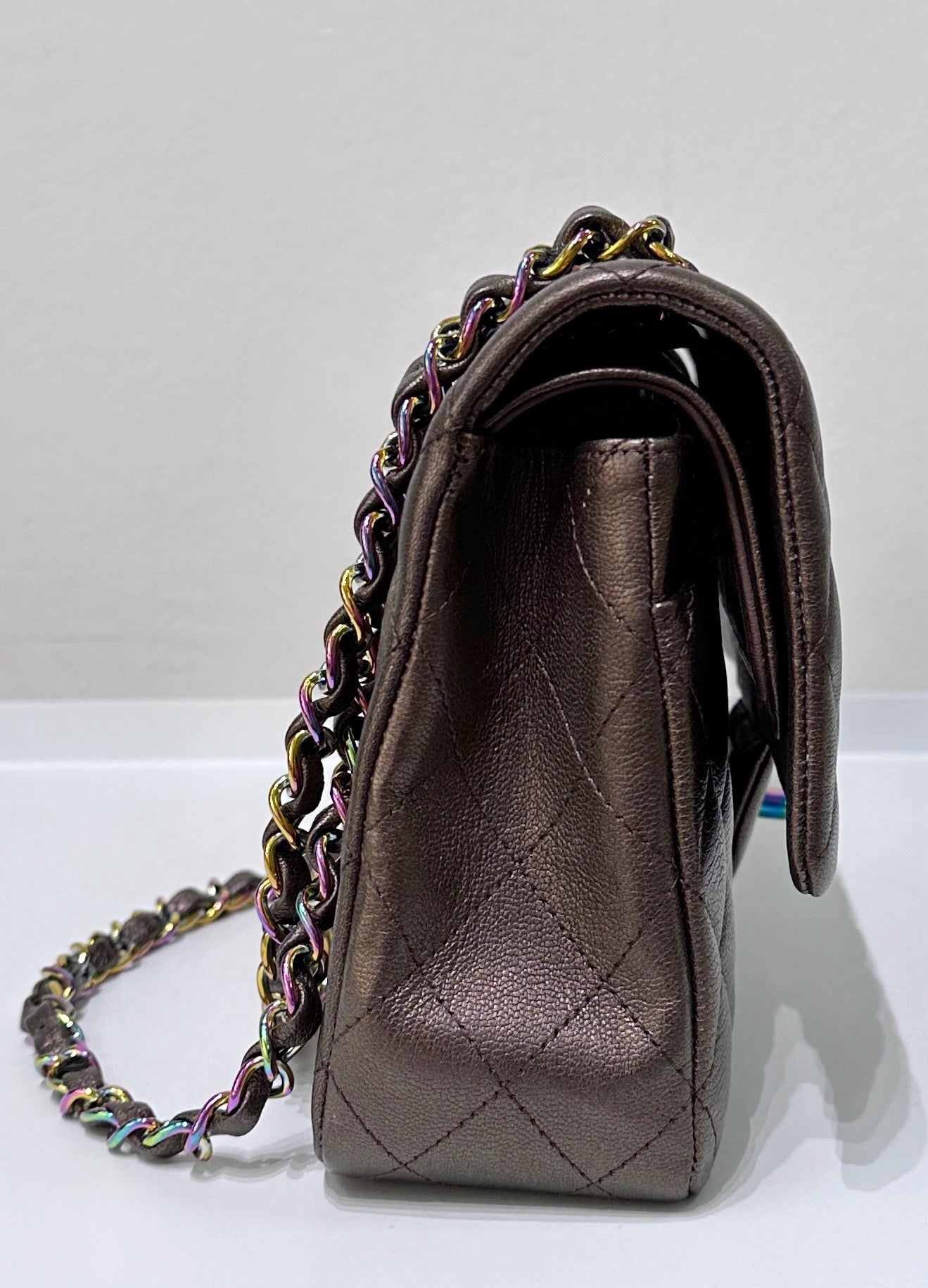 CHANEL Classic Bronze Double Flap Iridescent Hardware