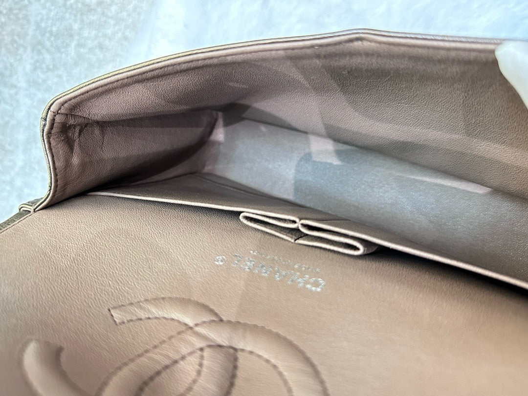 CHANEL Classic Bronze Double Flap Iridescent Hardware