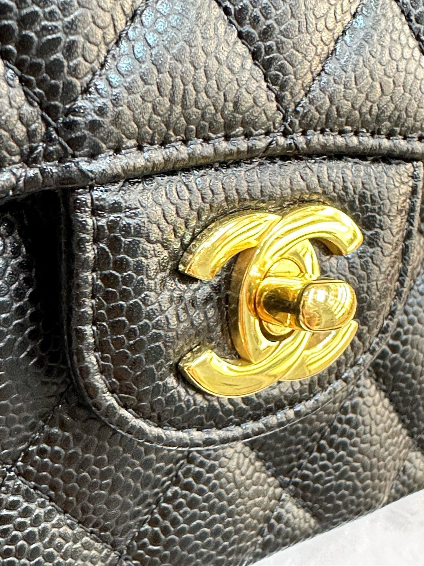 Chanel Small Classic Quilted Caviar Double Flap Bag Black 2022 year