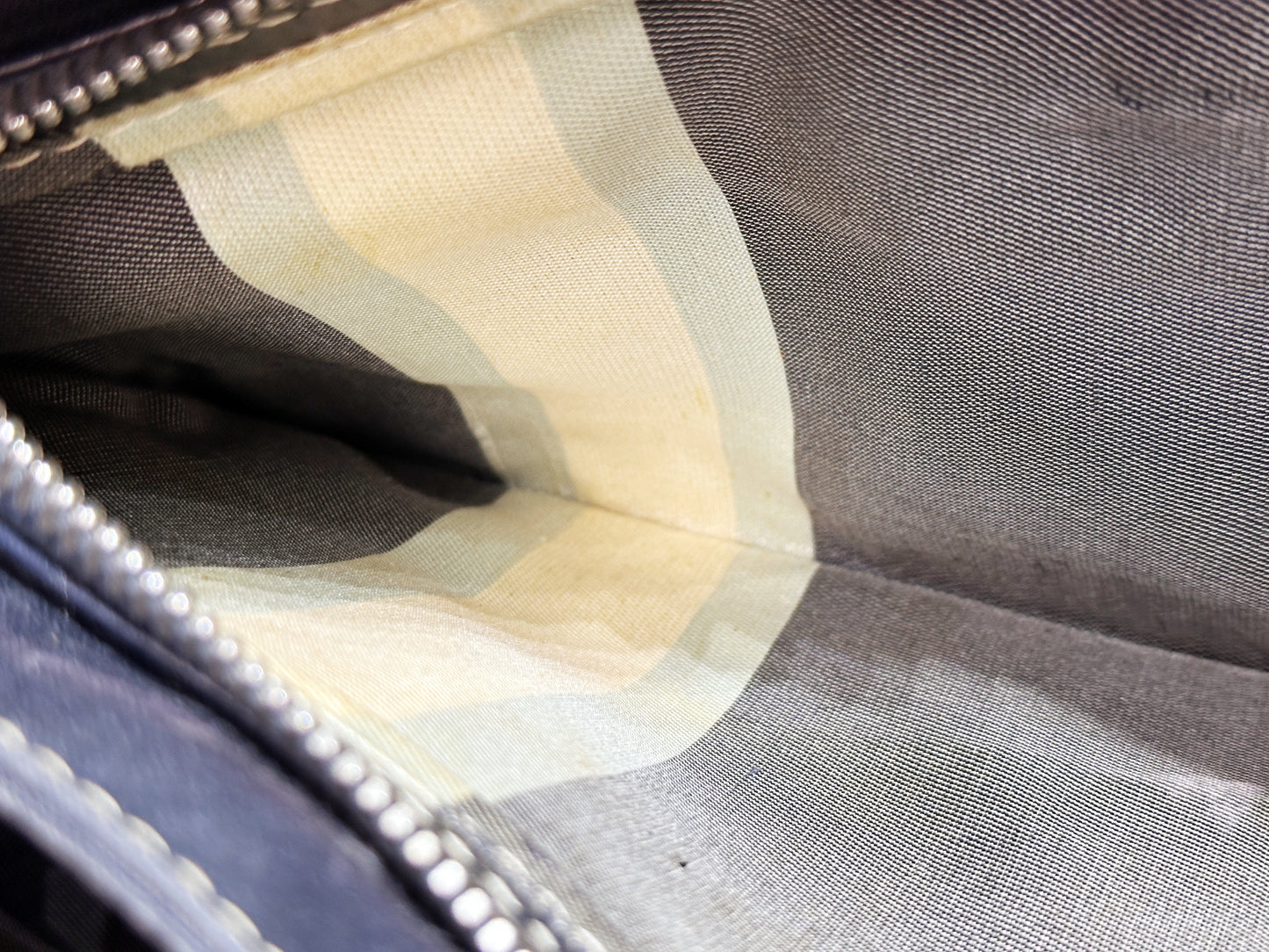 Fendi Mamma Baguette Canvas Shoulder Bag Navy blue
