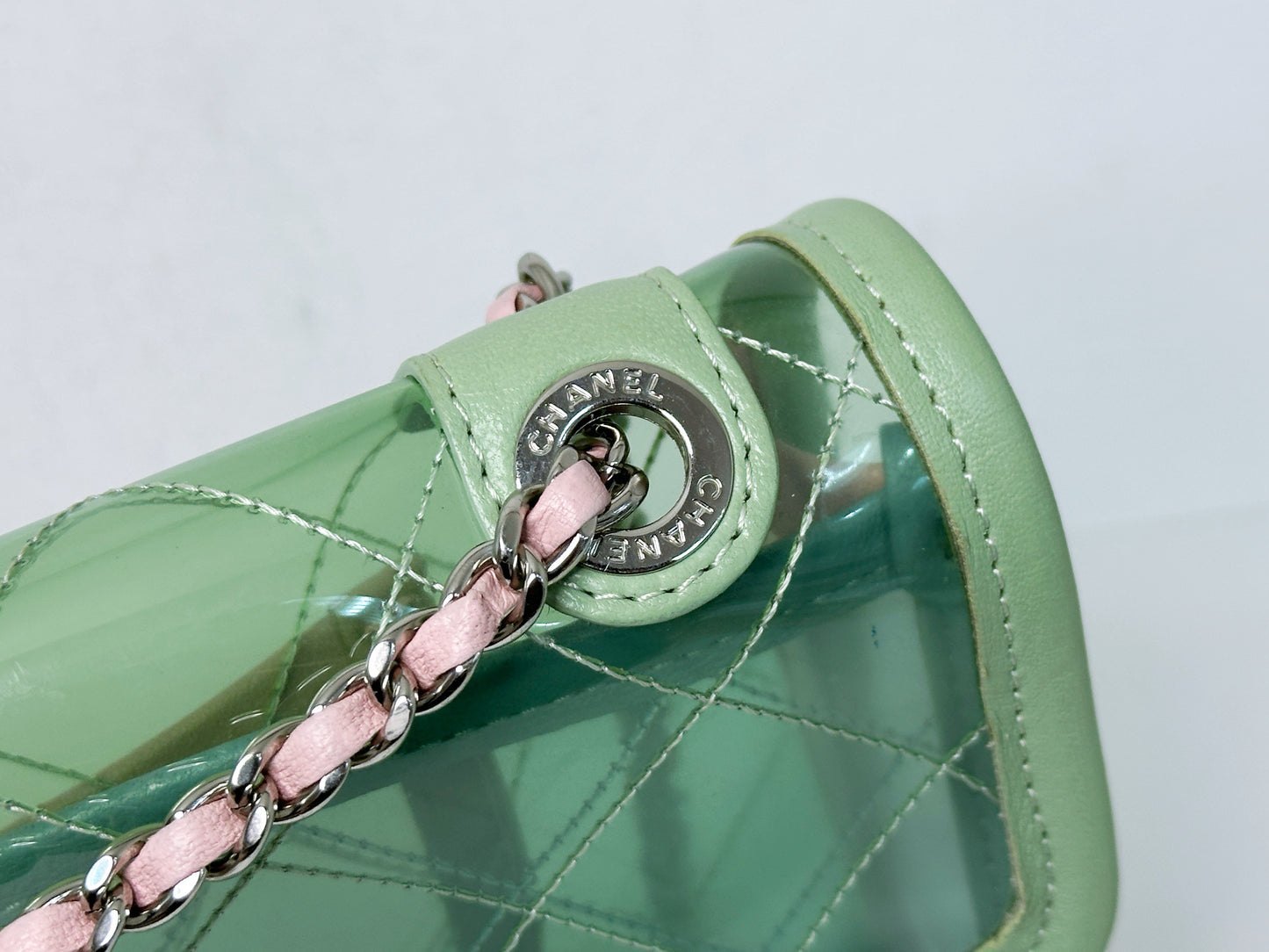 Chanel Coco Splash PVC Mini Flap Bag Green/Blue/Pink 25499 holo