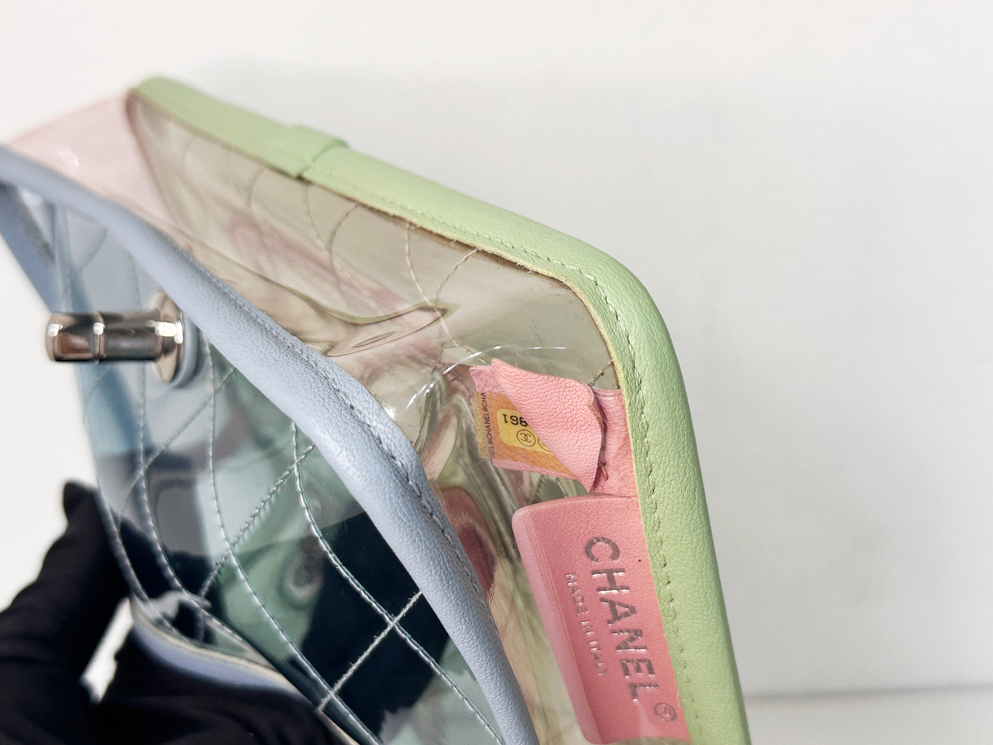 Chanel Coco Splash PVC Mini Flap Bag Green/Blue/Pink 2569 holo