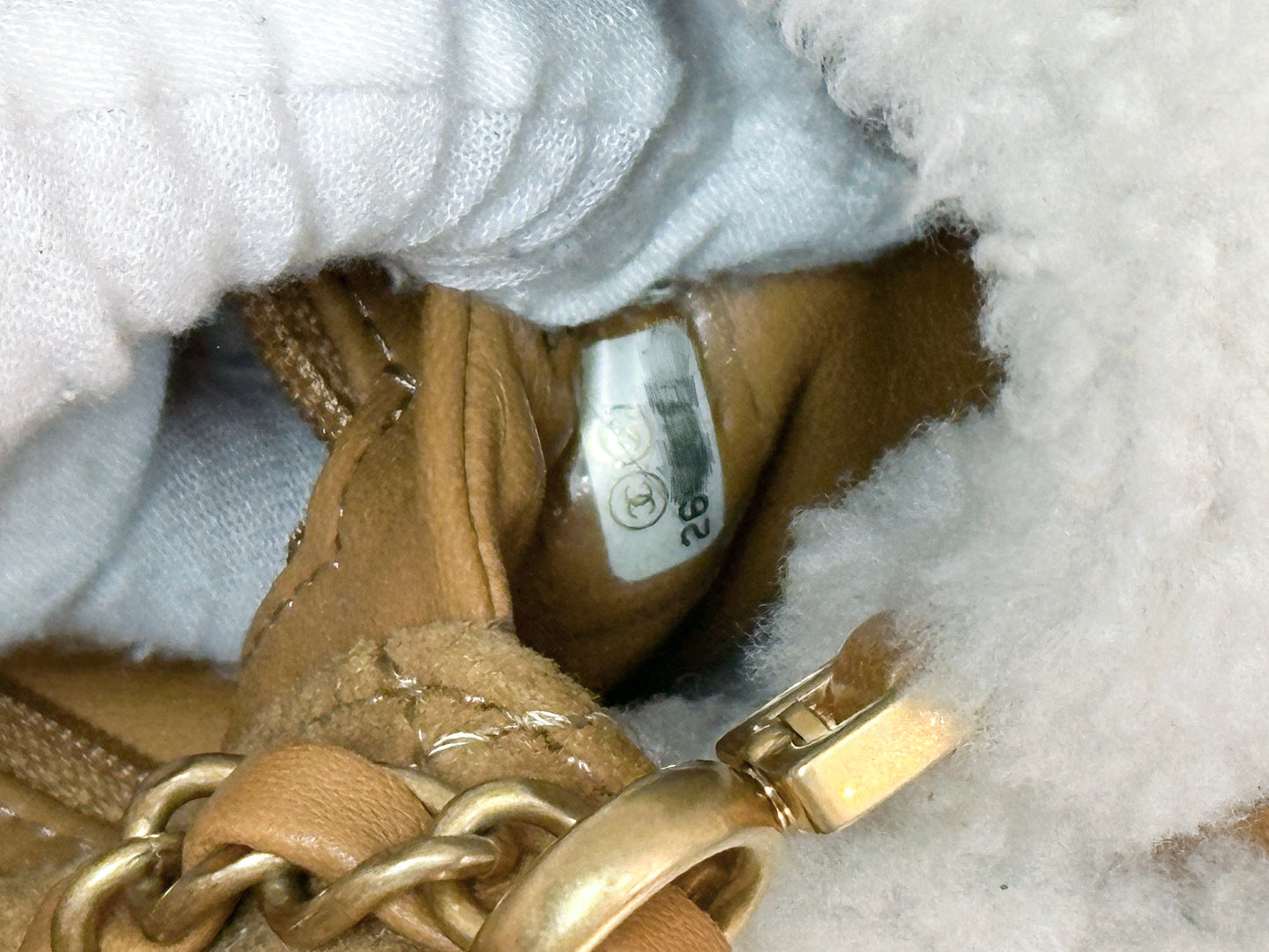 Chanel Medium Shearling Coco Neige Flap holo card 264