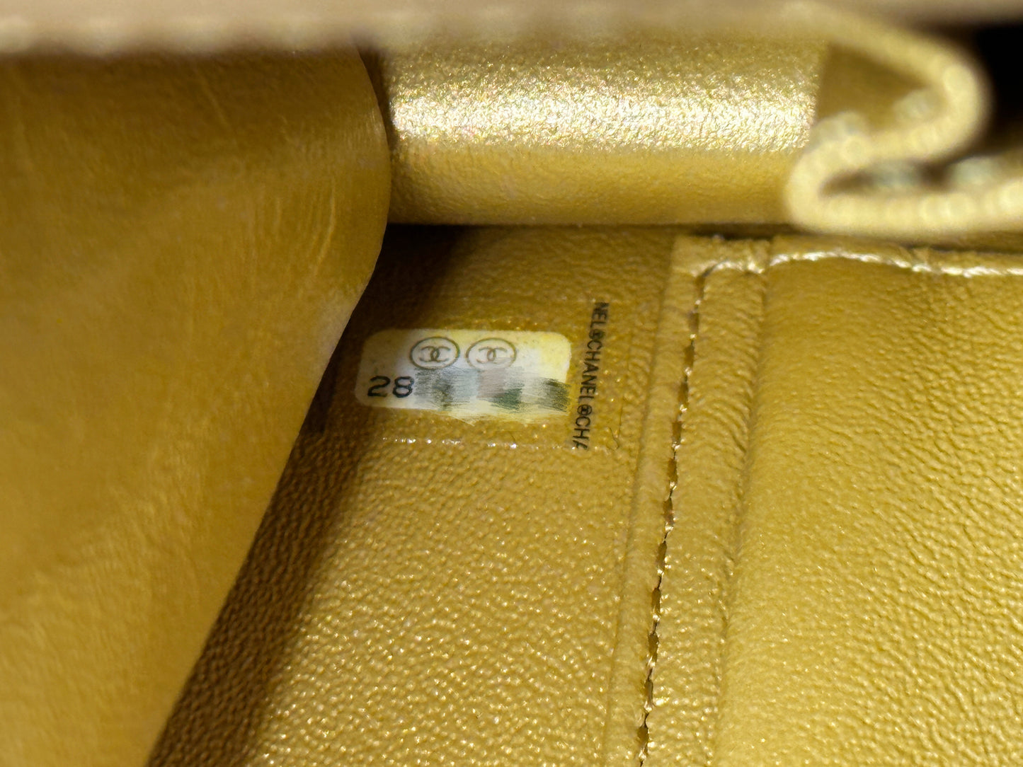 Chanel Lambskin Evening In Egypt Clutch Gold 2815 holo card