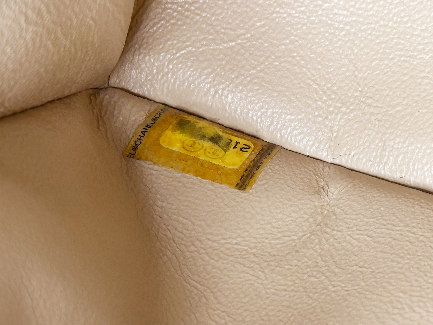 Chanel Medium Beige Classic Caviar Double Flap Bag GHW 2163 holo