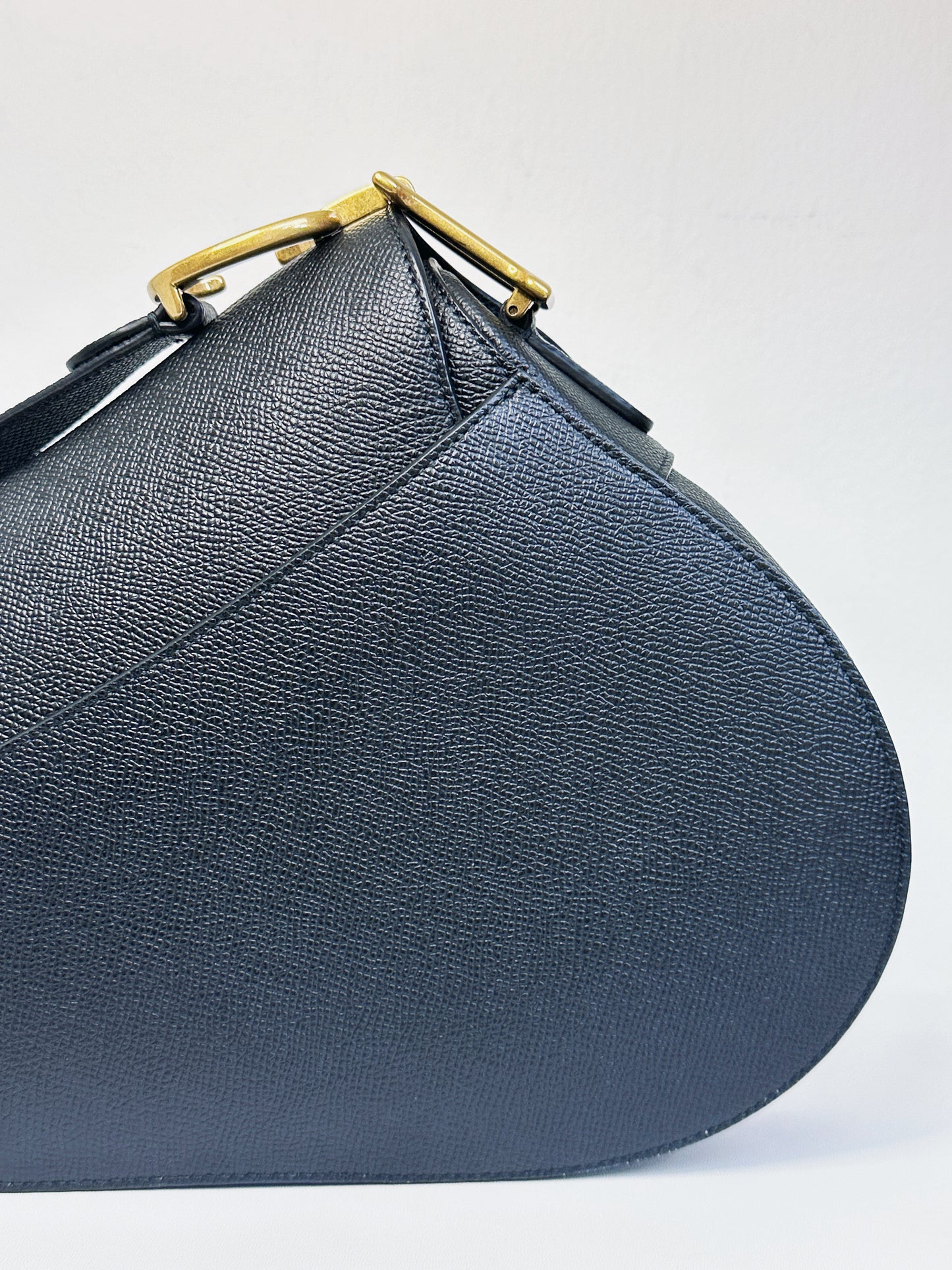 Christian Dior Saddle Bag with Strap Golden Saddle Black Calfskin 2022 year