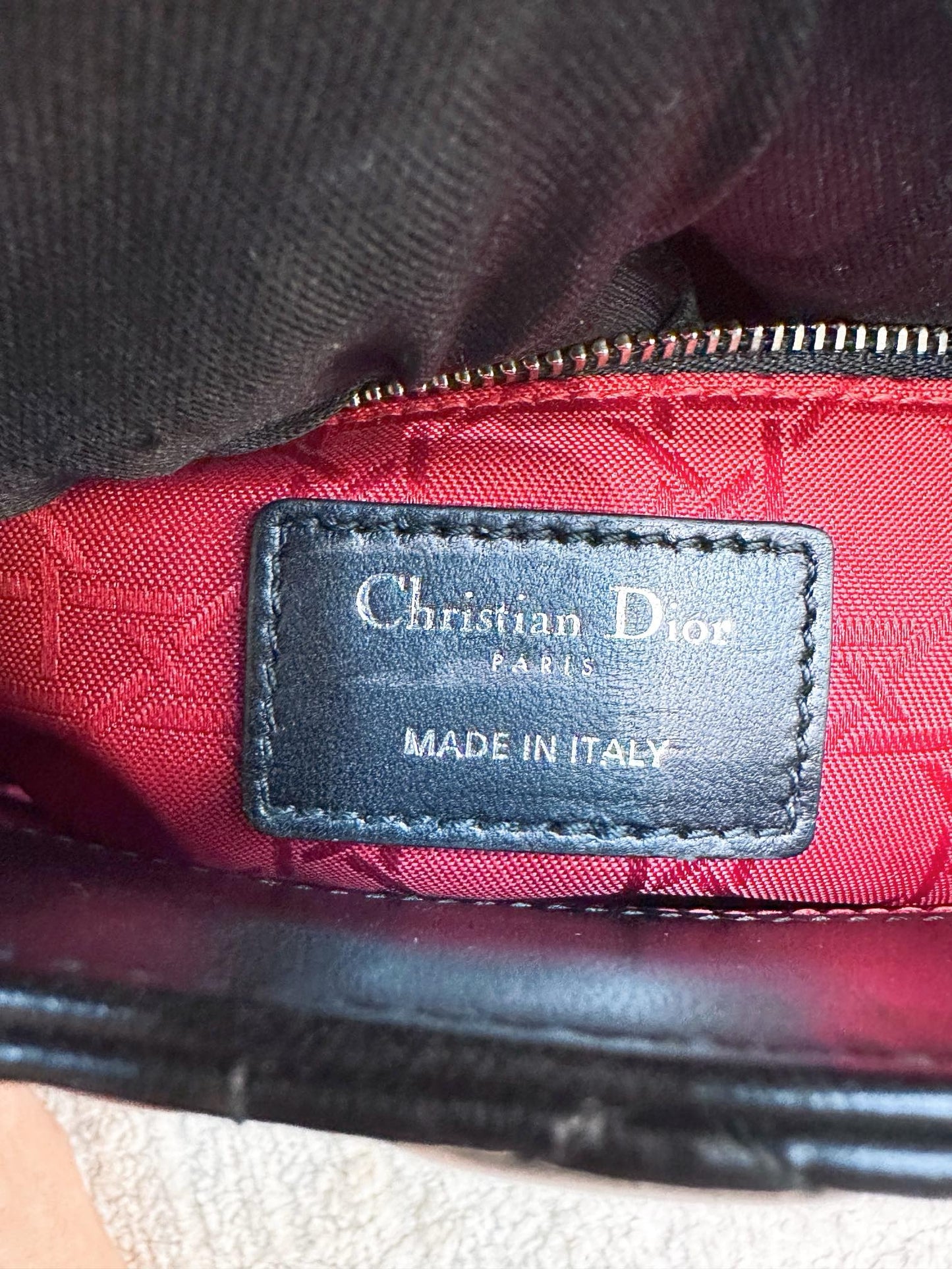 CHRISTIAN DIOR Lambskin Cannage Small My ABCDior Lady Dior Black SHW