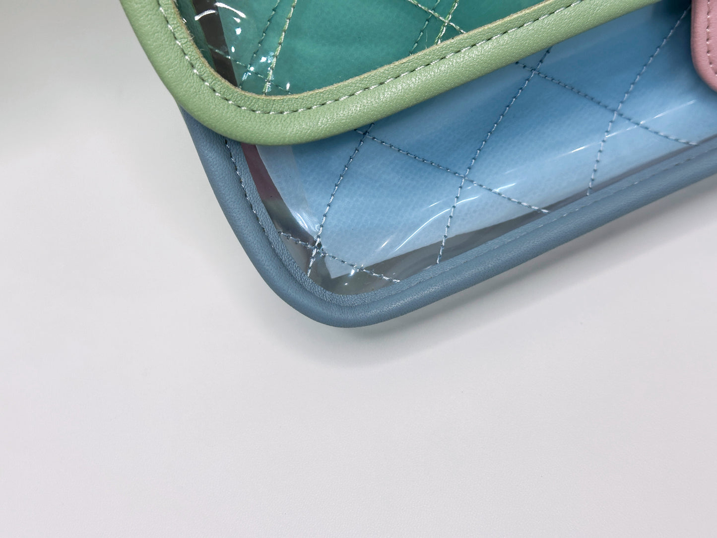 Chanel Coco Splash PVC Medium Flap Bag Green/Blue/Pink 254975 holo