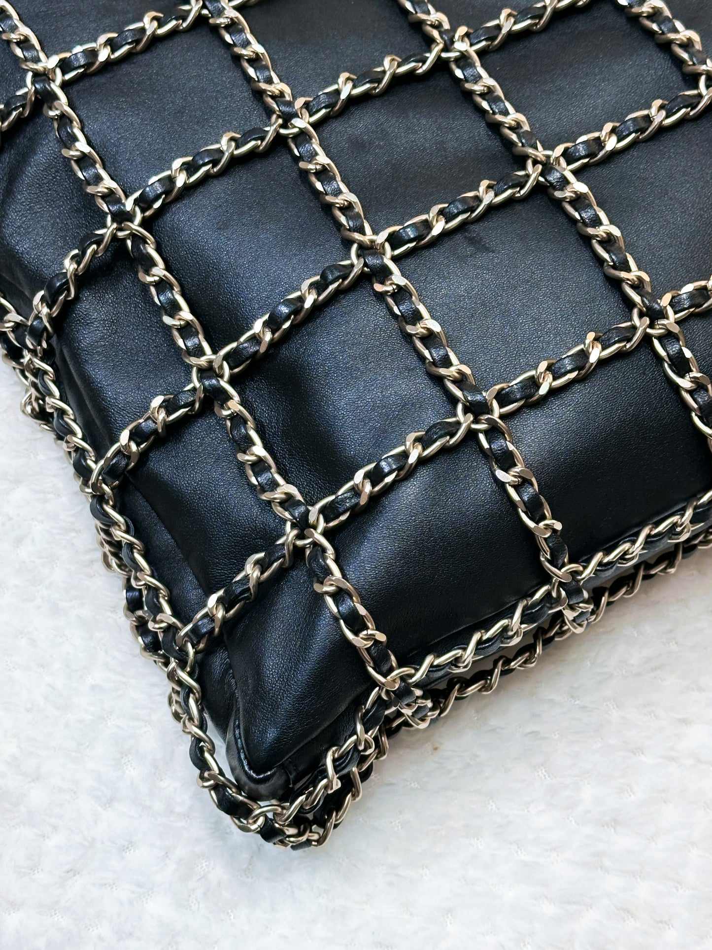 Chanel CC Lambskin Shopping Tote with Chain GHW 2875 holo card