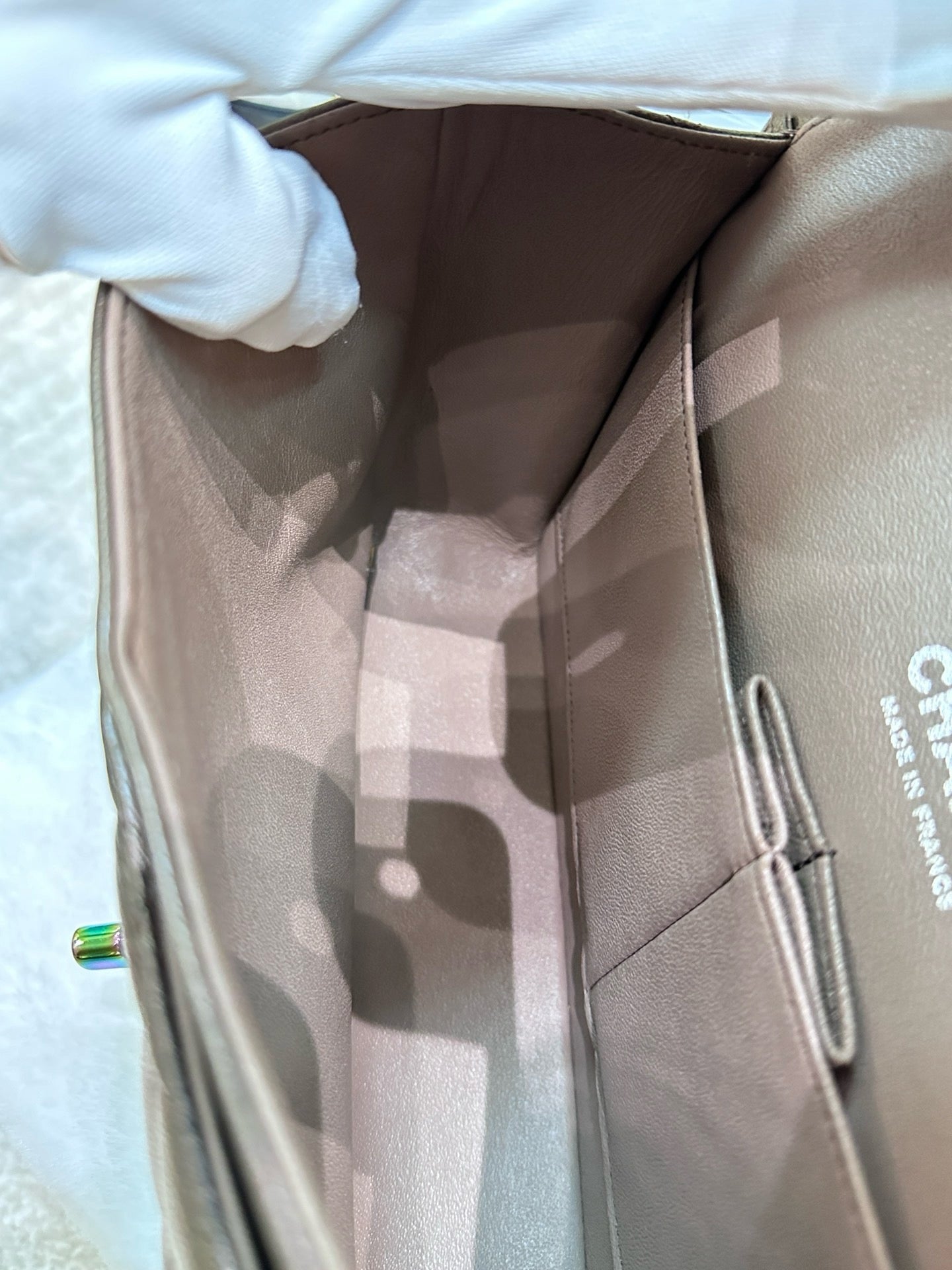 CHANEL Classic Bronze Double Flap Iridescent Hardware