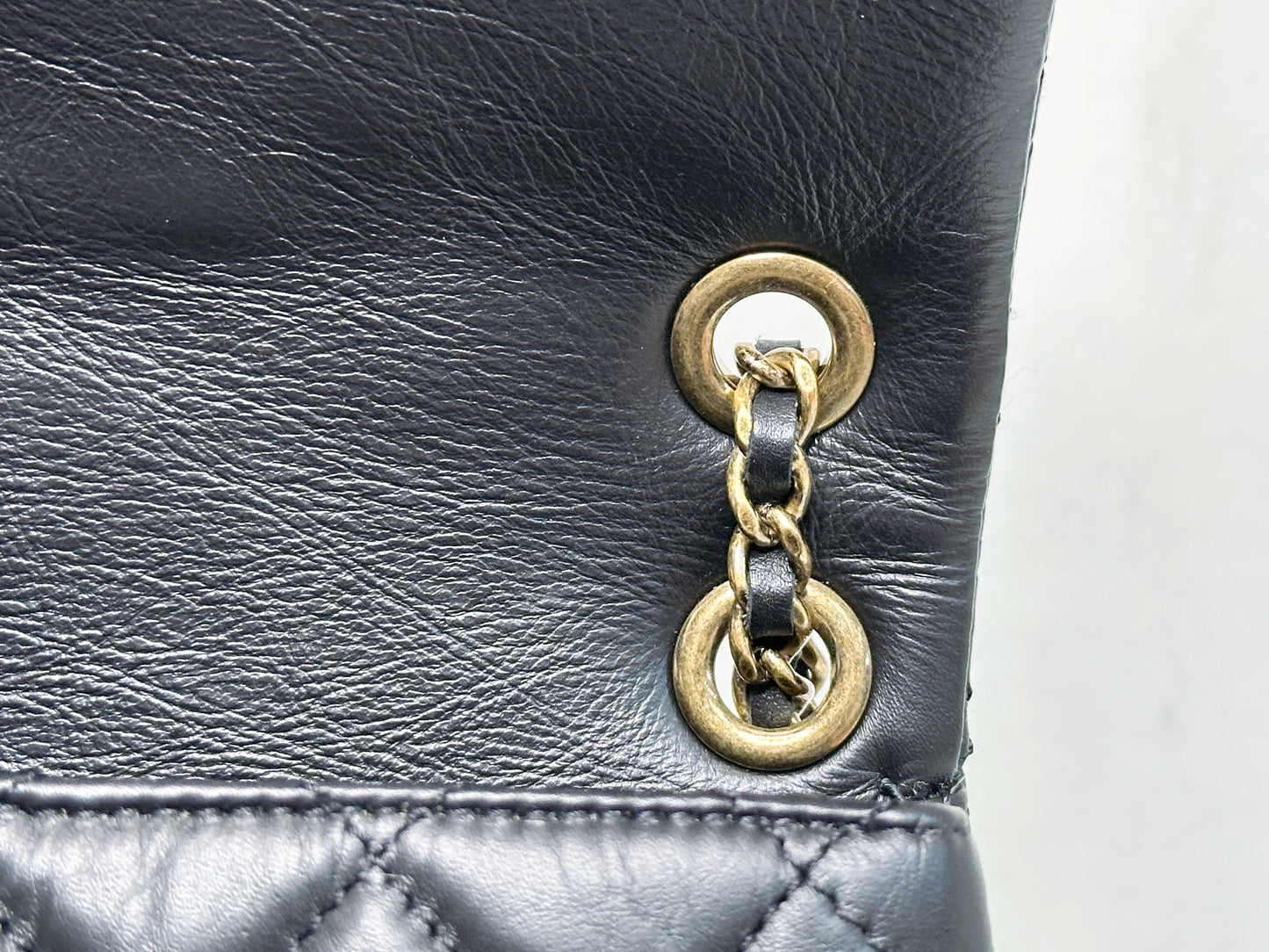 Chanel Mini Limited Edition Aged Calfskin Quilted Medallion Flap Black GHW 2063 holo card