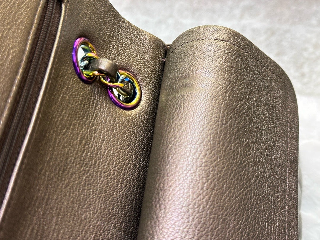 CHANEL Classic Bronze Double Flap Iridescent Hardware