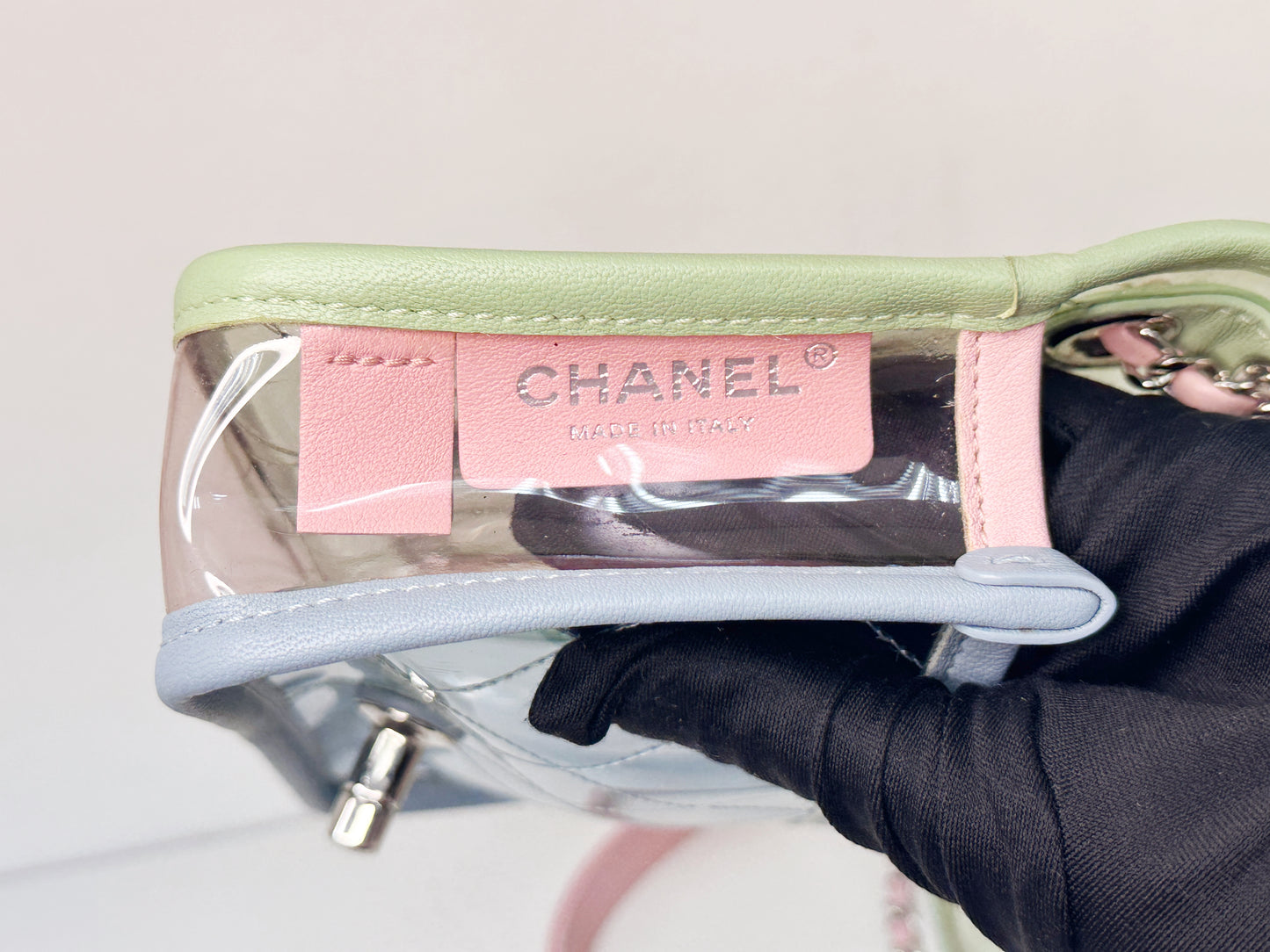 Chanel Coco Splash PVC Mini Flap Bag Green/Blue/Pink 2569 holo