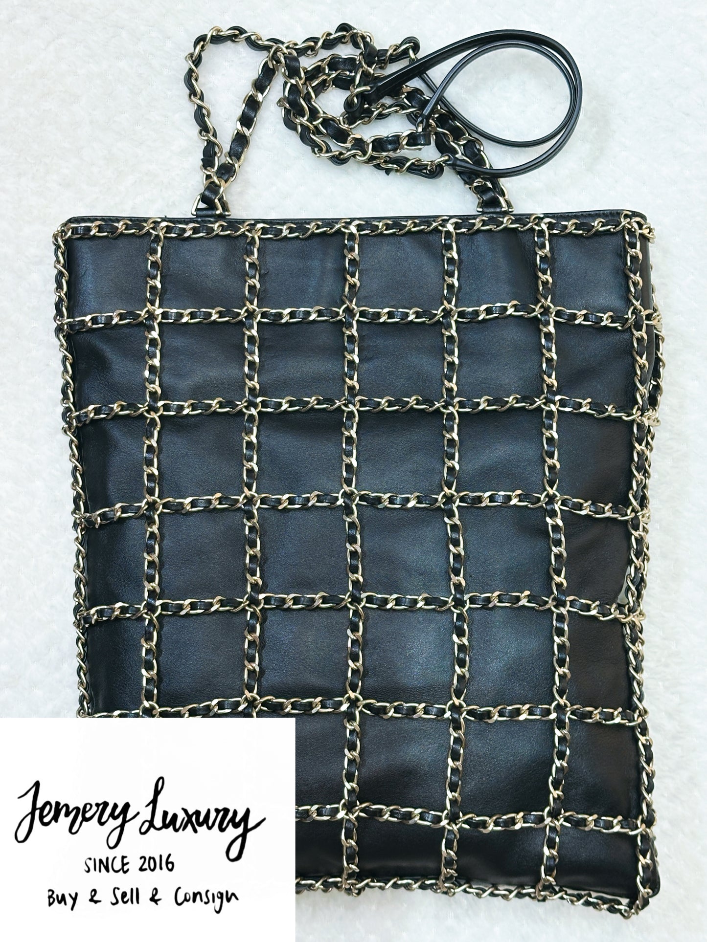 Chanel CC Lambskin Shopping Tote with Chain GHW 2875 holo card