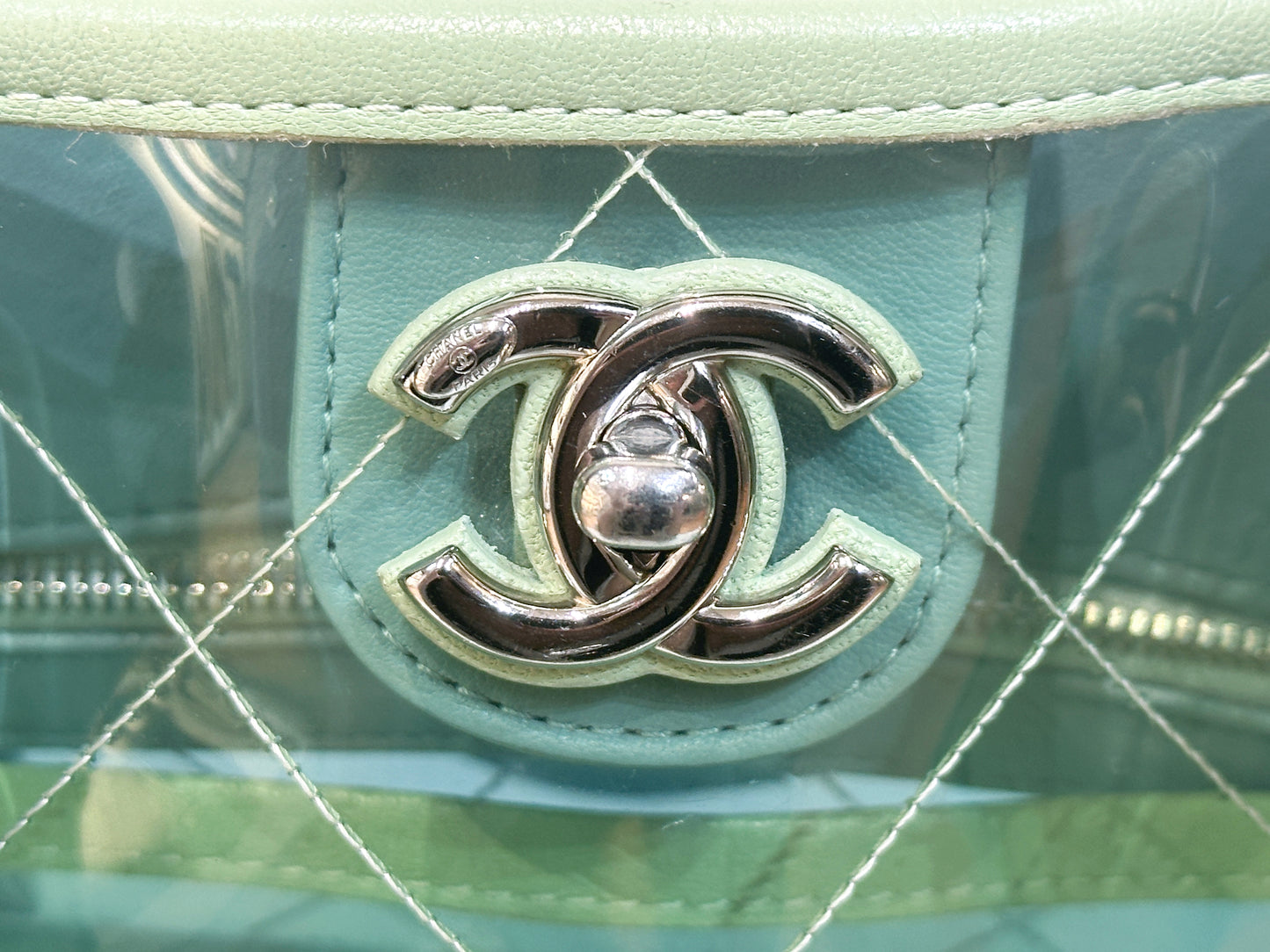Chanel Coco Splash Bag Green/Pink/Blue 2584 holo card
