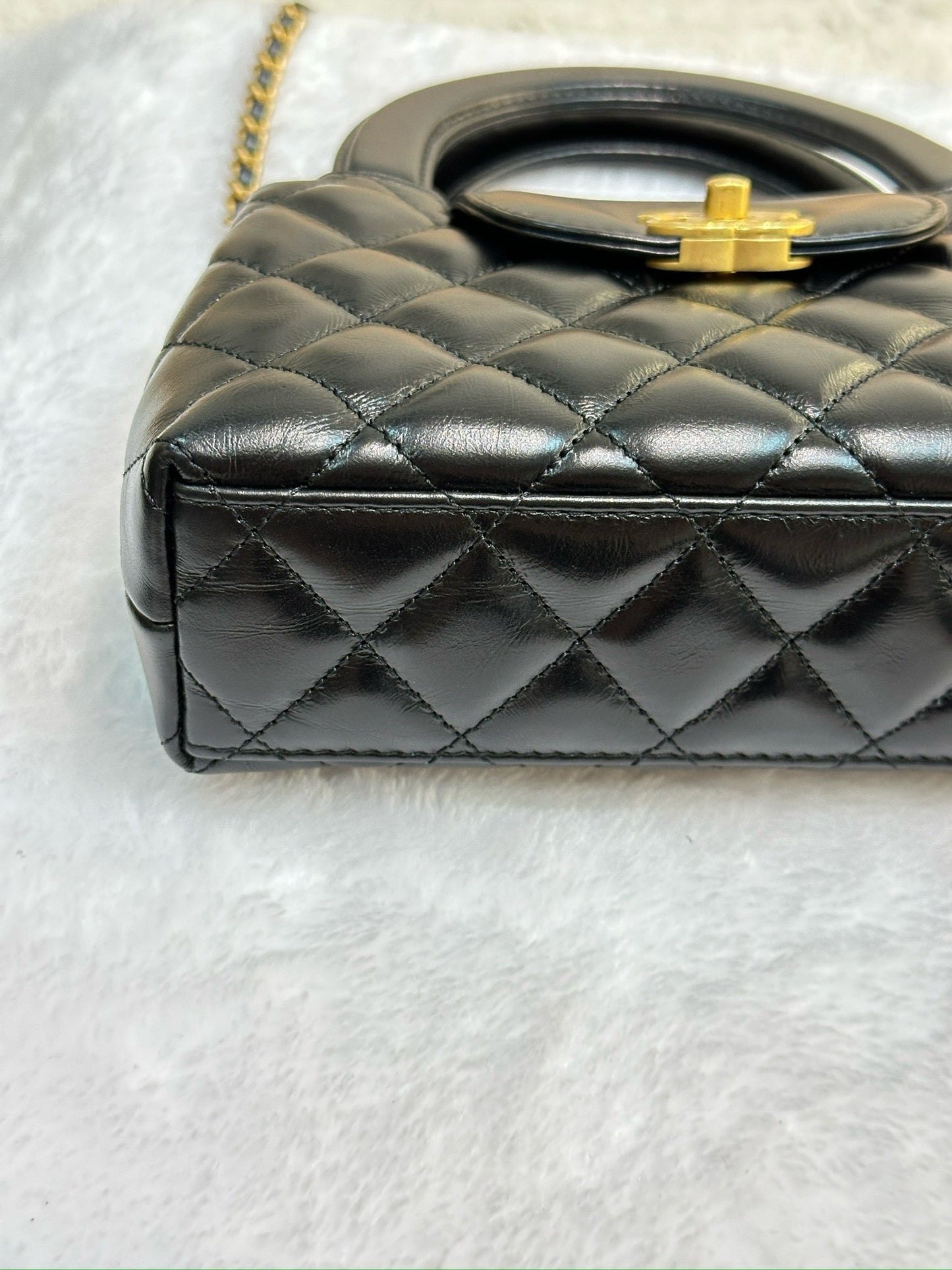 Chanel Lambskin Kelly Shopping Bag Black GHW 19cm