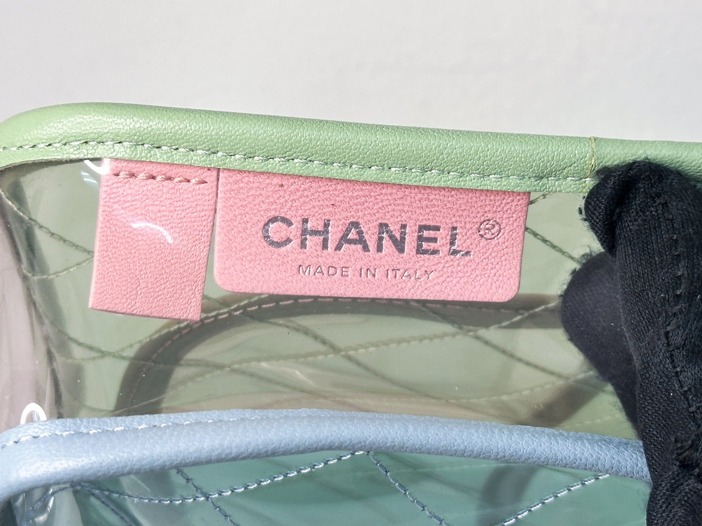 Chanel Coco Splash PVC Medium Flap Bag Green/Blue/Pink 2549 holo card