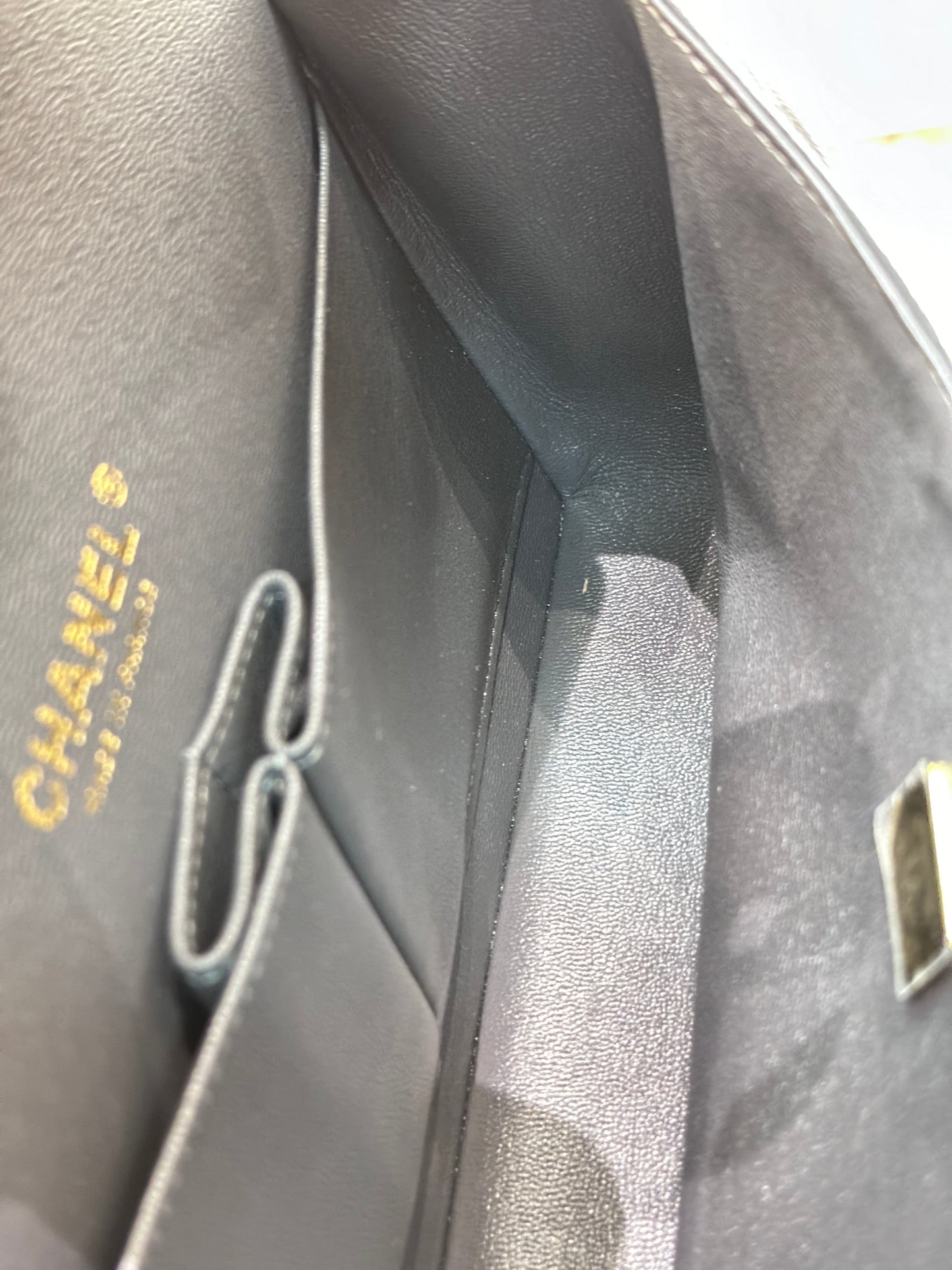 CHANEL Caviar Quilted Small Double Flap Dark Grey