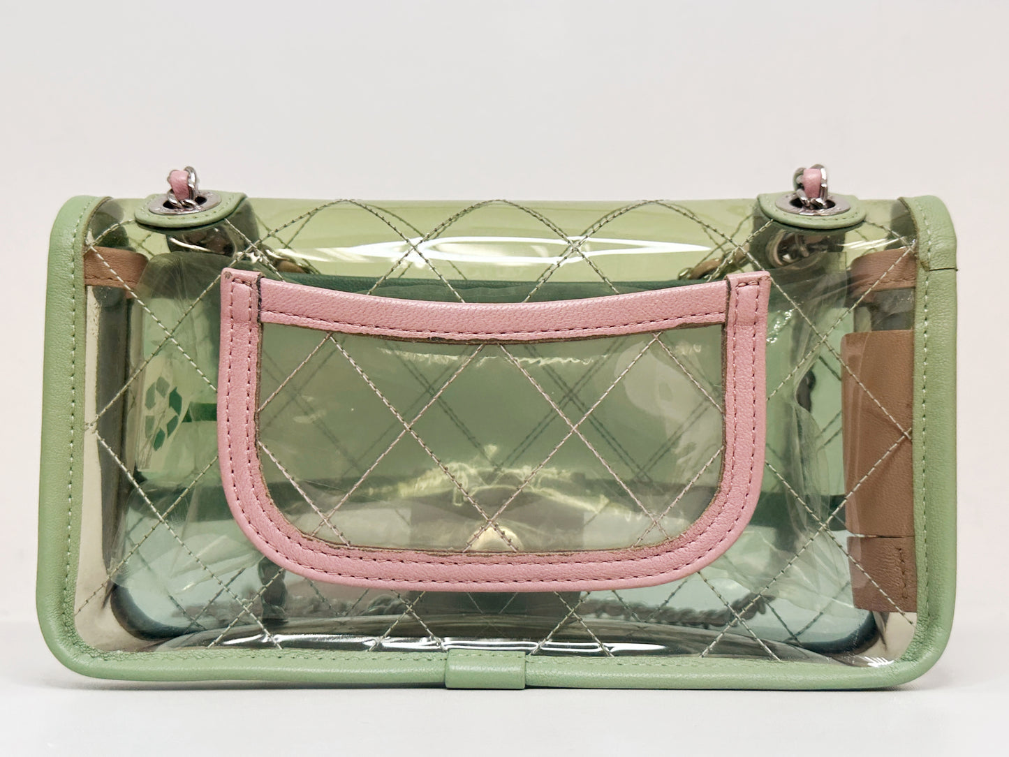 Chanel Coco Splash PVC Mini Flap Bag Green/Blue/Pink 2569 holo