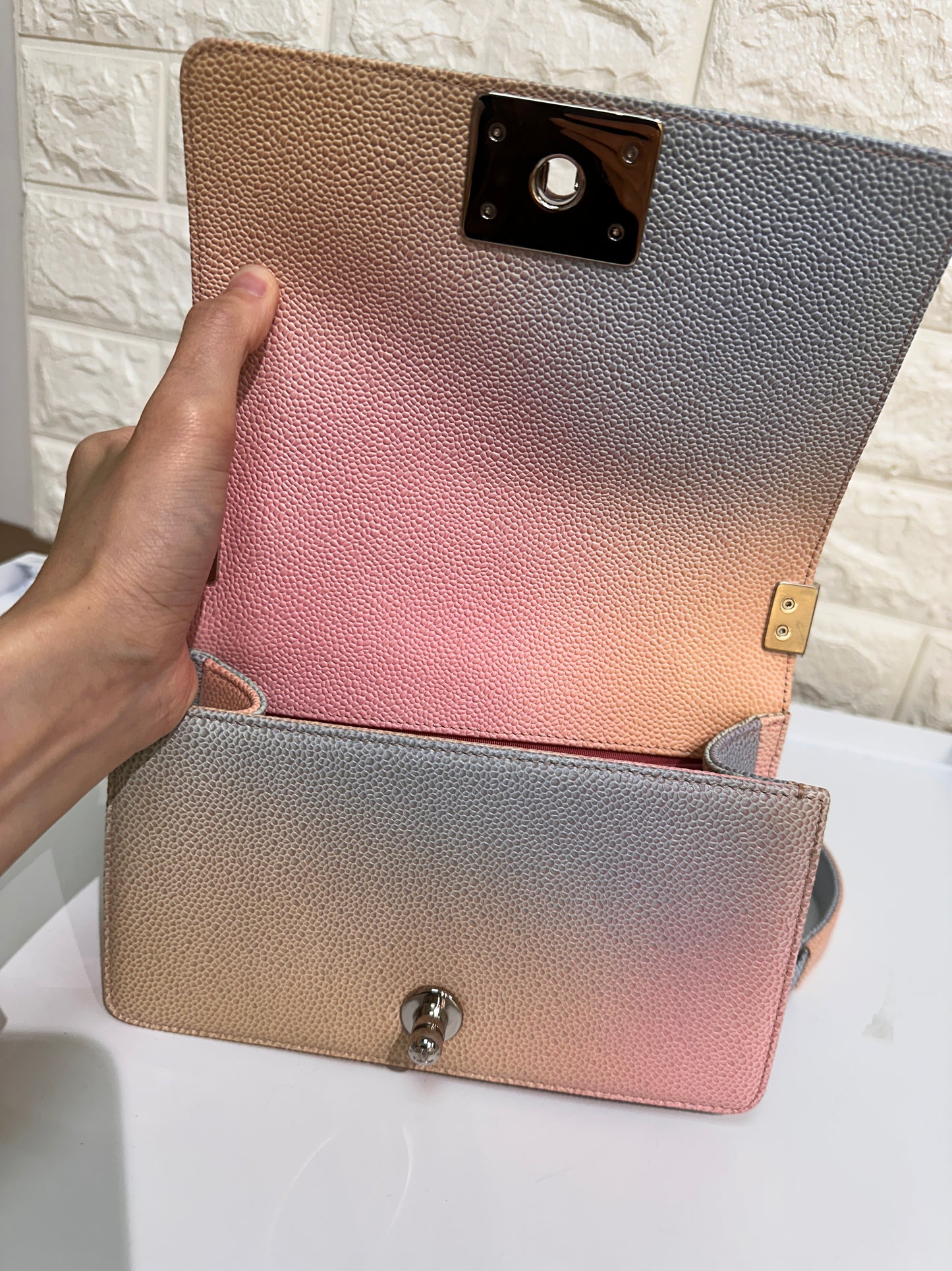 Chanel Rainbow Quilred Caviar LeBoy Bag Small