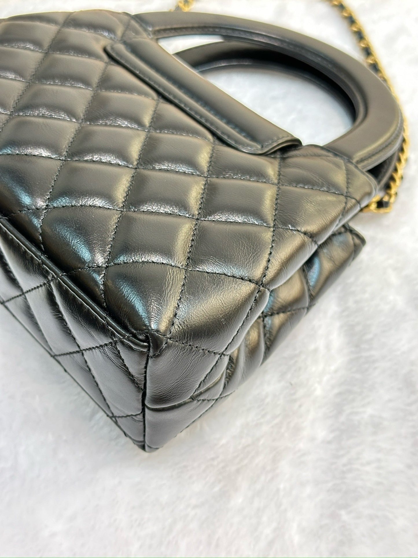 Chanel Lambskin Kelly Shopping Bag Black GHW 19cm