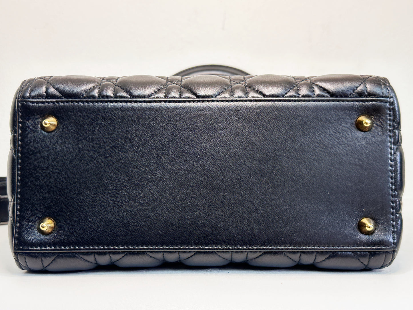 Christian Dior Medium Cannage Lambskin Lady Dior Bag Black GHW