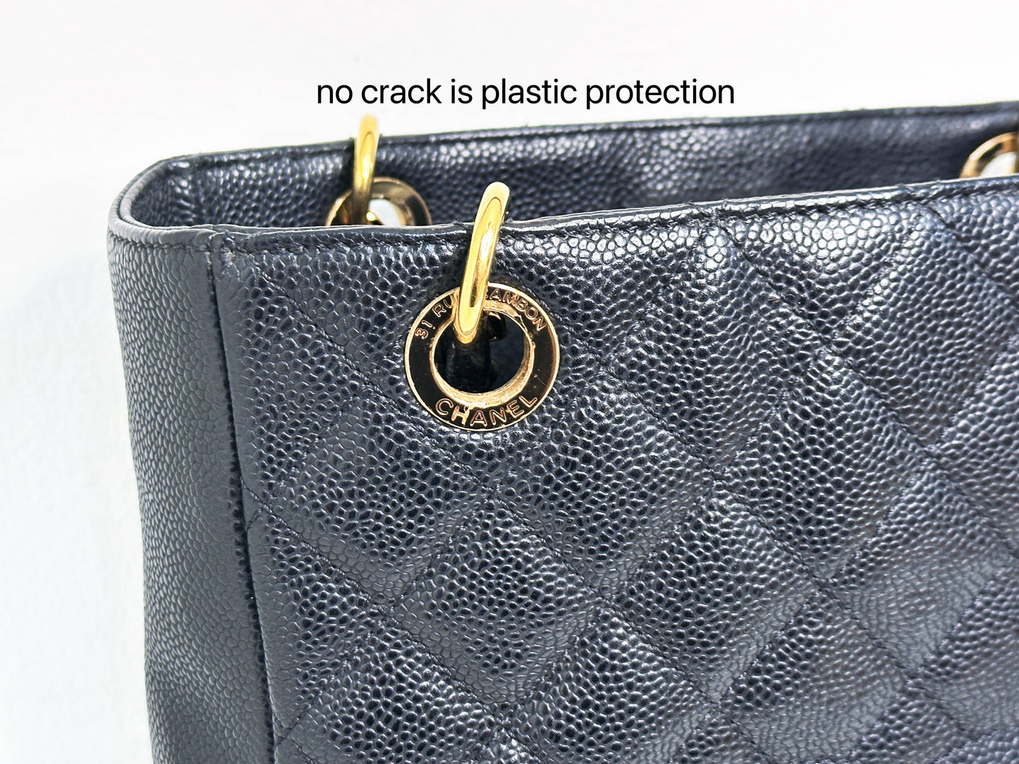Chanel Caviar Quilted Petit Shopping Tote PST Black 1506 holo card