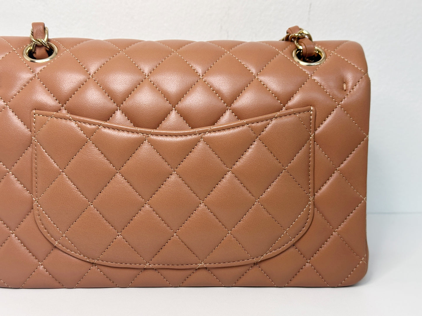Chanel Small Lambskin Classic Double Flap Bag Dark Beige LGHW