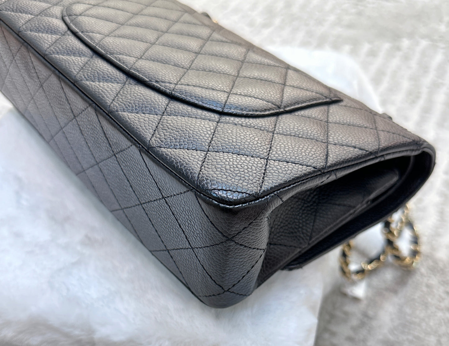 Chanel Medium Classic Flap Caviar Black Gold Hardware