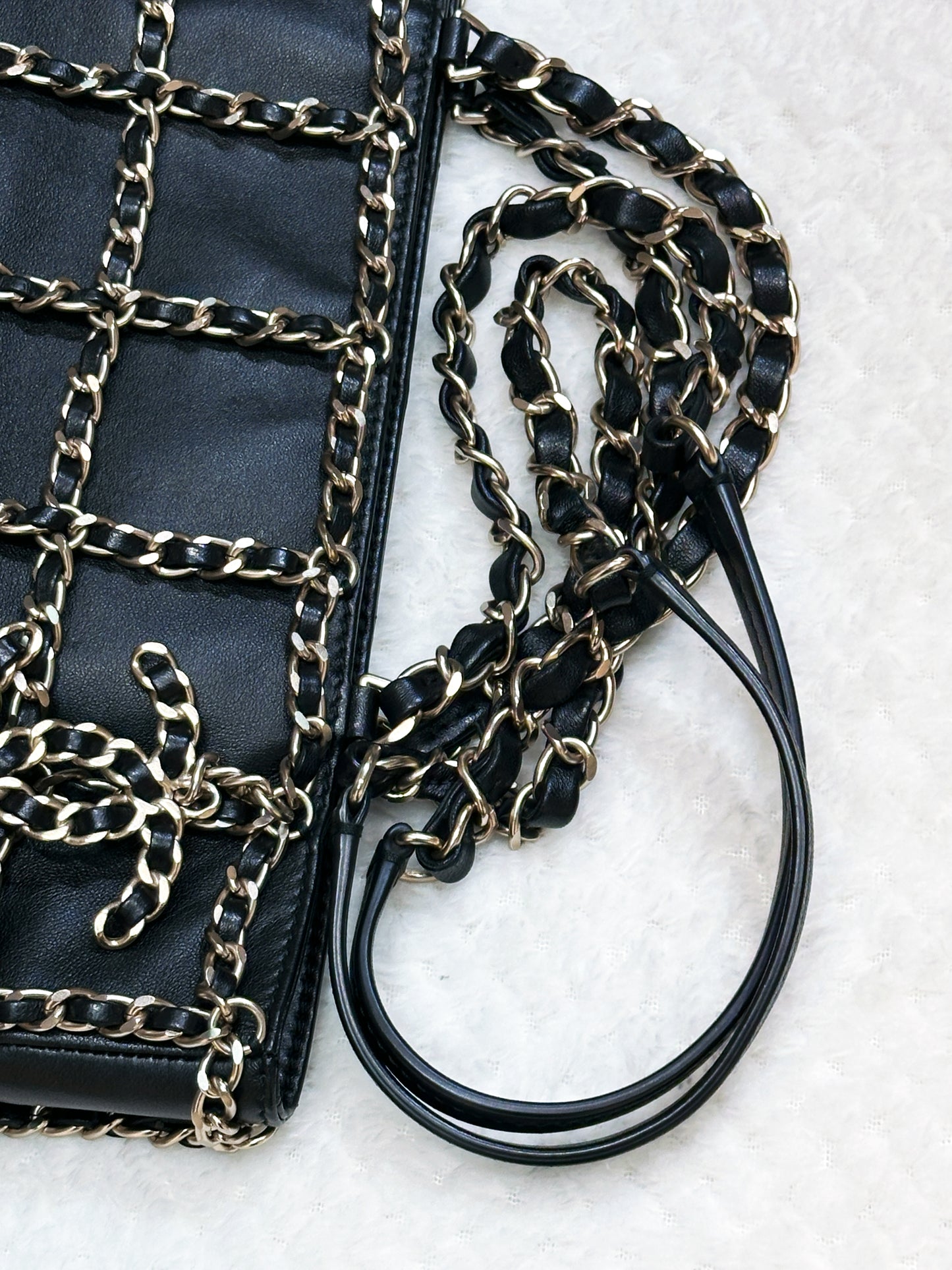 Chanel CC Lambskin Shopping Tote with Chain GHW 2875 holo card