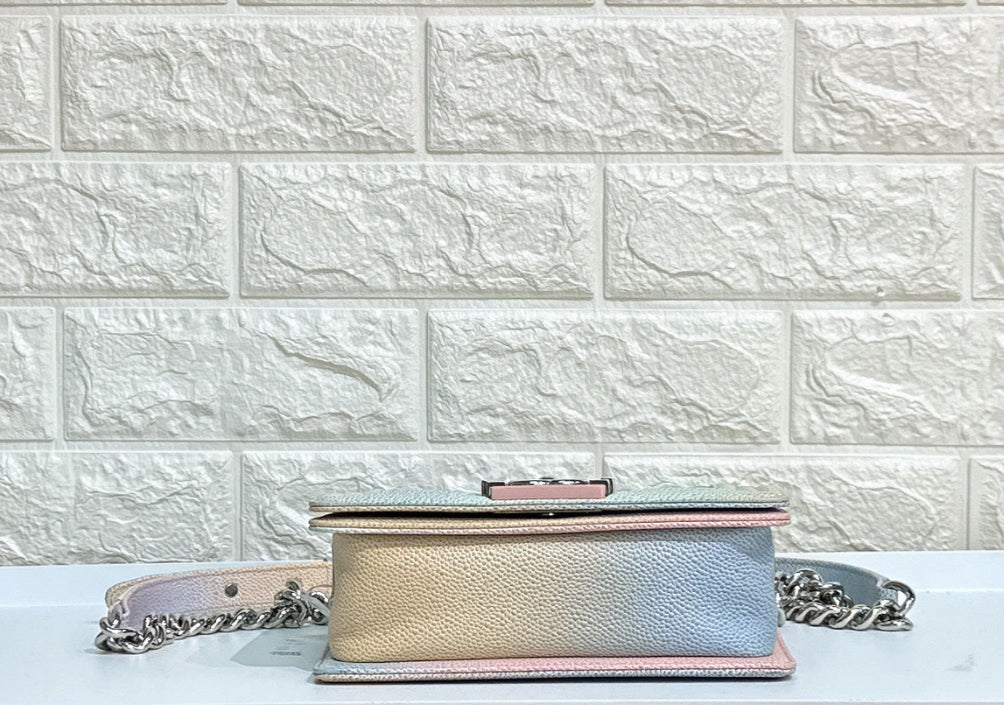Chanel Rainbow Quilred Caviar LeBoy Bag Small