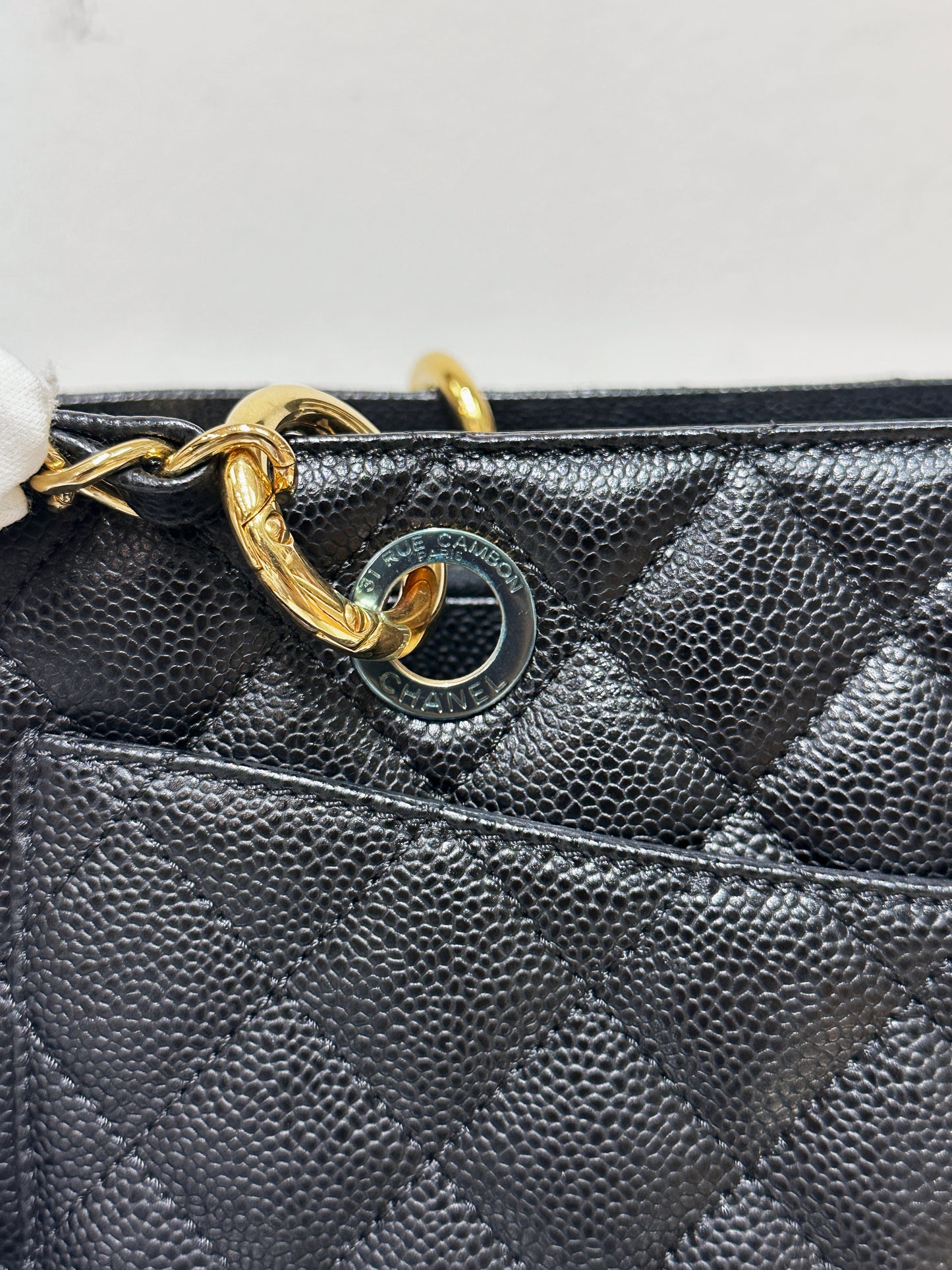 Chanel Caviar Grand Shopping Tote GST Black GHW 2021 holo card