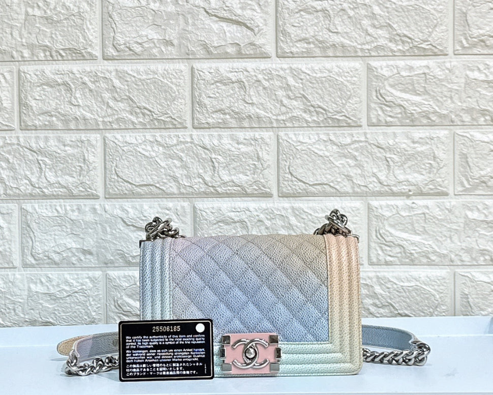 Chanel Rainbow Quilred Caviar LeBoy Bag Small