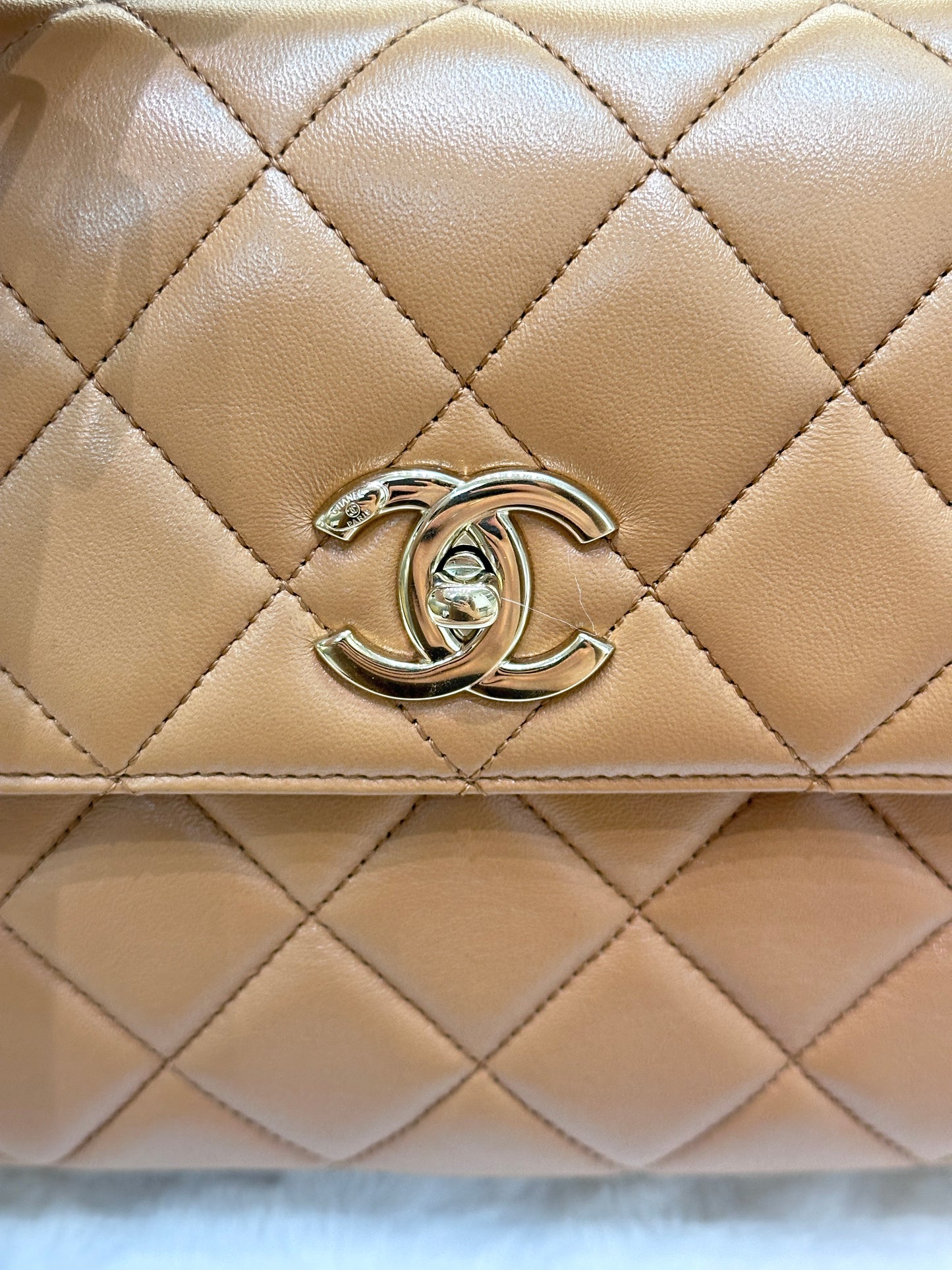 CHANEL Small Trendy CC Handle Flap Bag 19K Brown