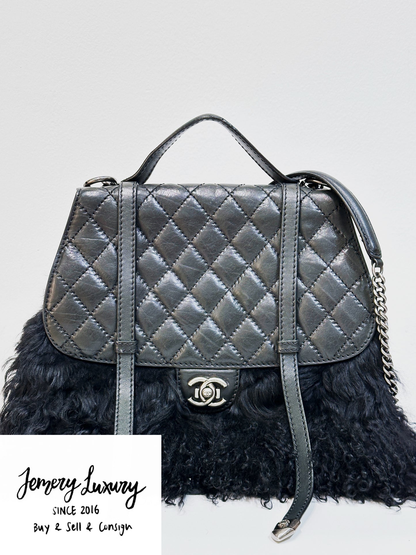 Chanel Paris-Dallas Double Flap Bag Quilted Calfskin and Fur Large