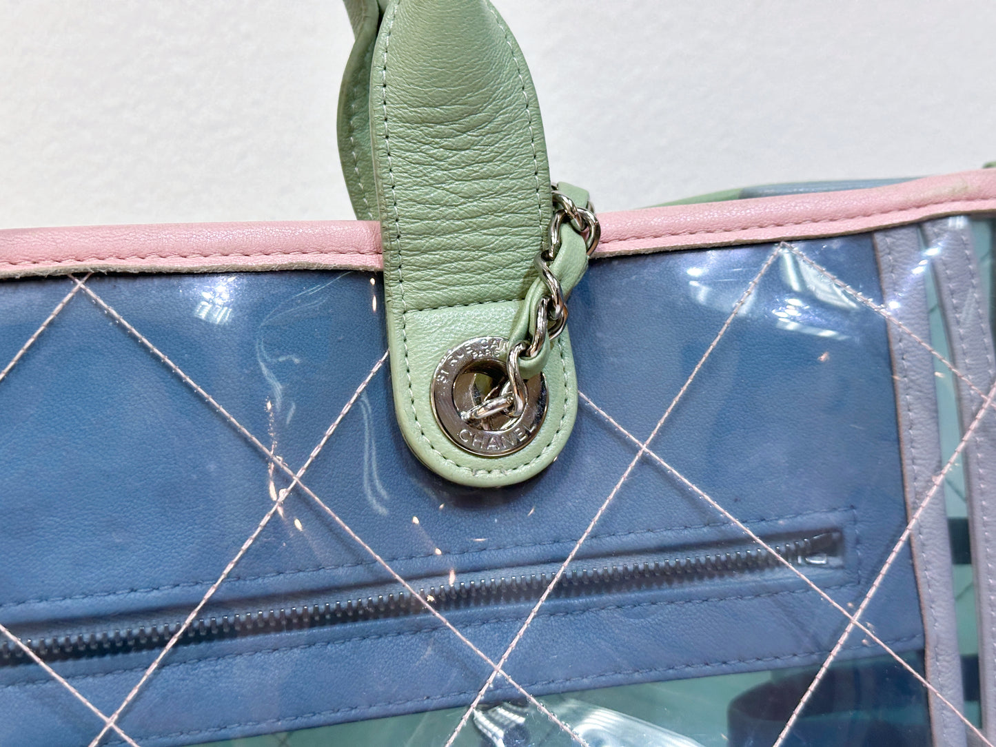 Chanel Coco Splash Bag Green/Pink/Blue 2584 holo card
