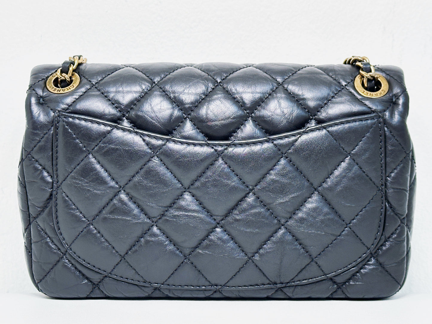 Chanel Mini Limited Edition Aged Calfskin Quilted Medallion Flap Black GHW 2063 holo card