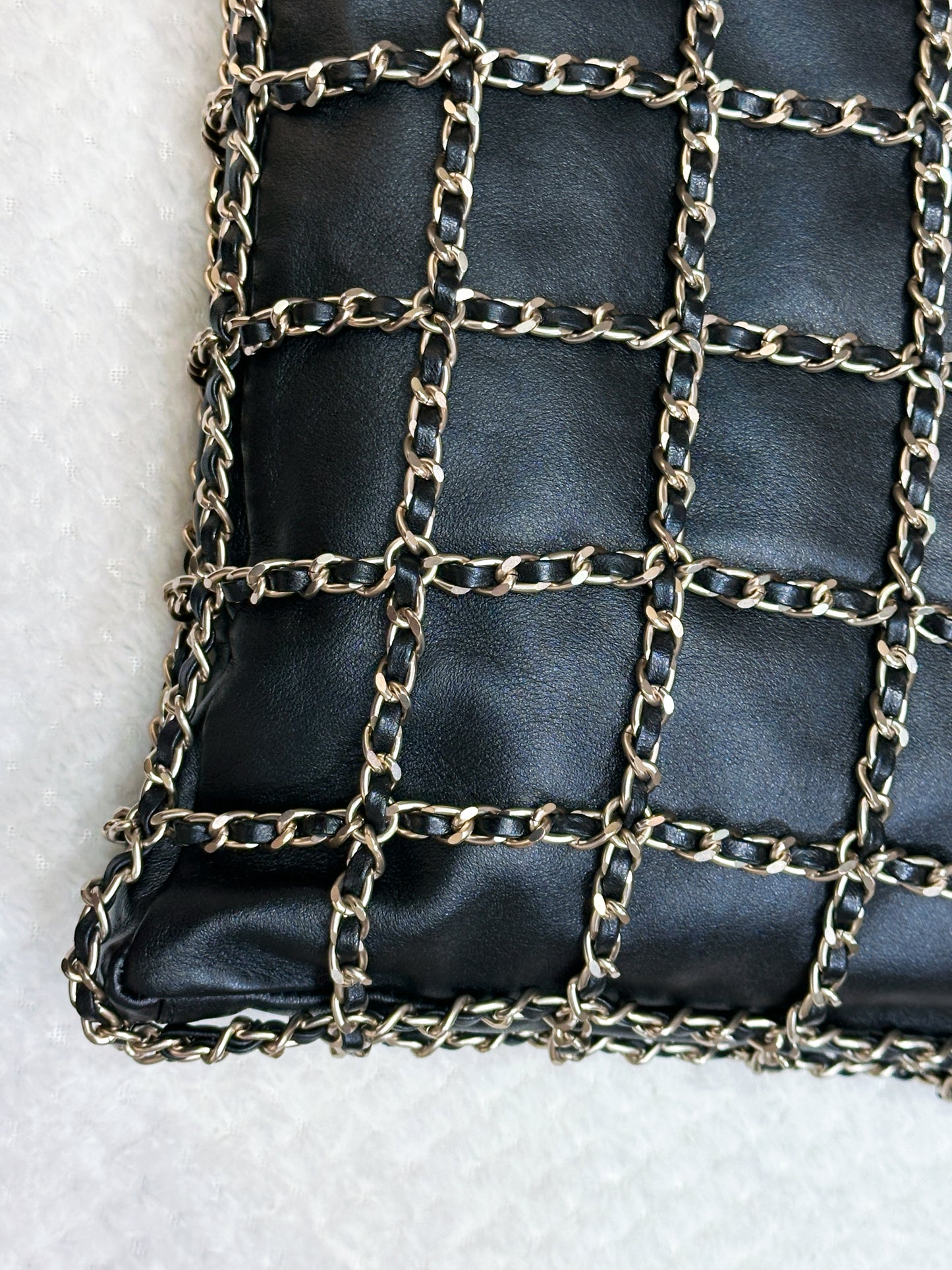 Chanel CC Lambskin Shopping Tote with Chain GHW 2875 holo card