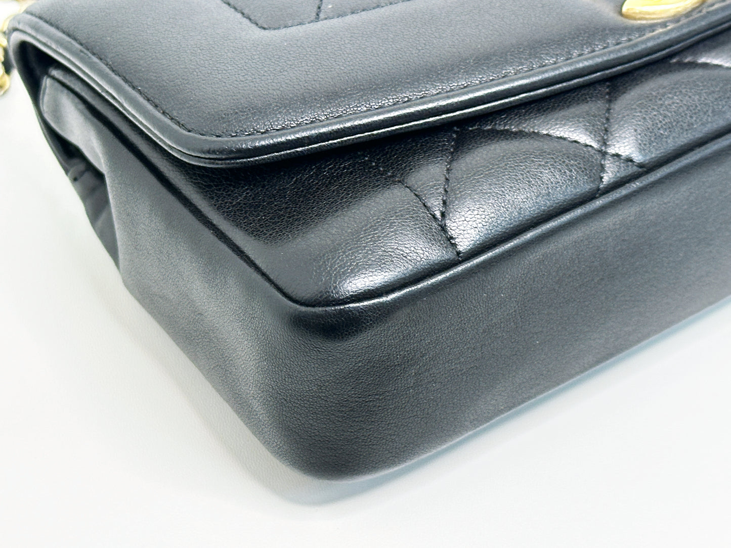 Chanel Small Diana Flap Black Lambskin GHW 2073 holo