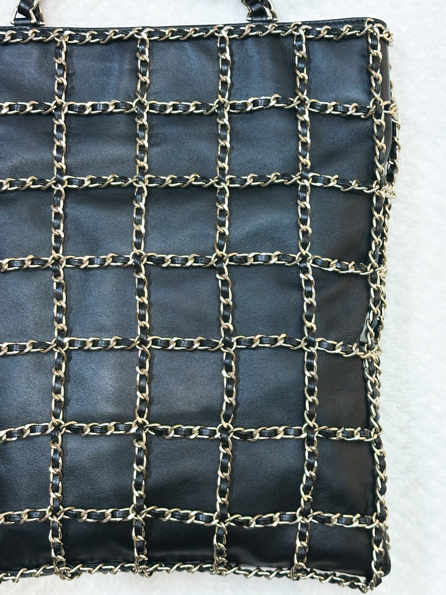 Chanel CC Lambskin Shopping Tote with Chain GHW 2875 holo card