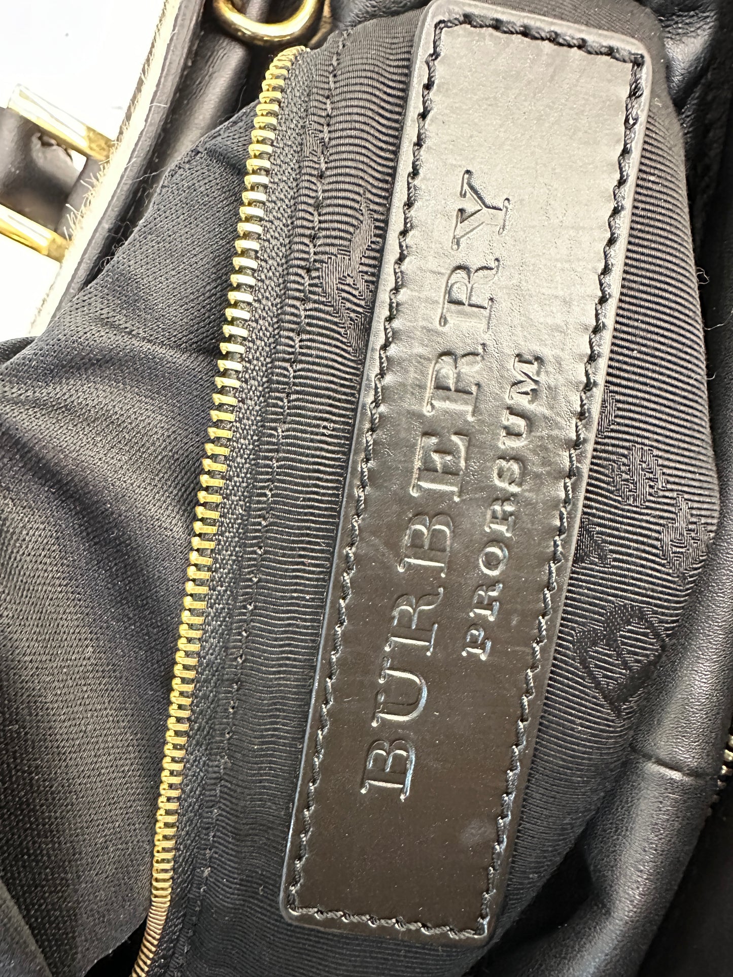 Burberry Black/White Zebra Print Calf Hair And Leather The Crush Drawstring Tote