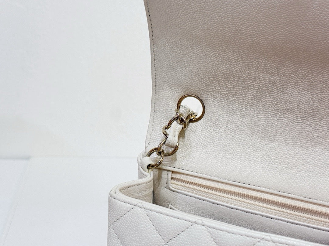 Chanel Mini Rectangle Caviar ivory 17C GHW 2339 holo