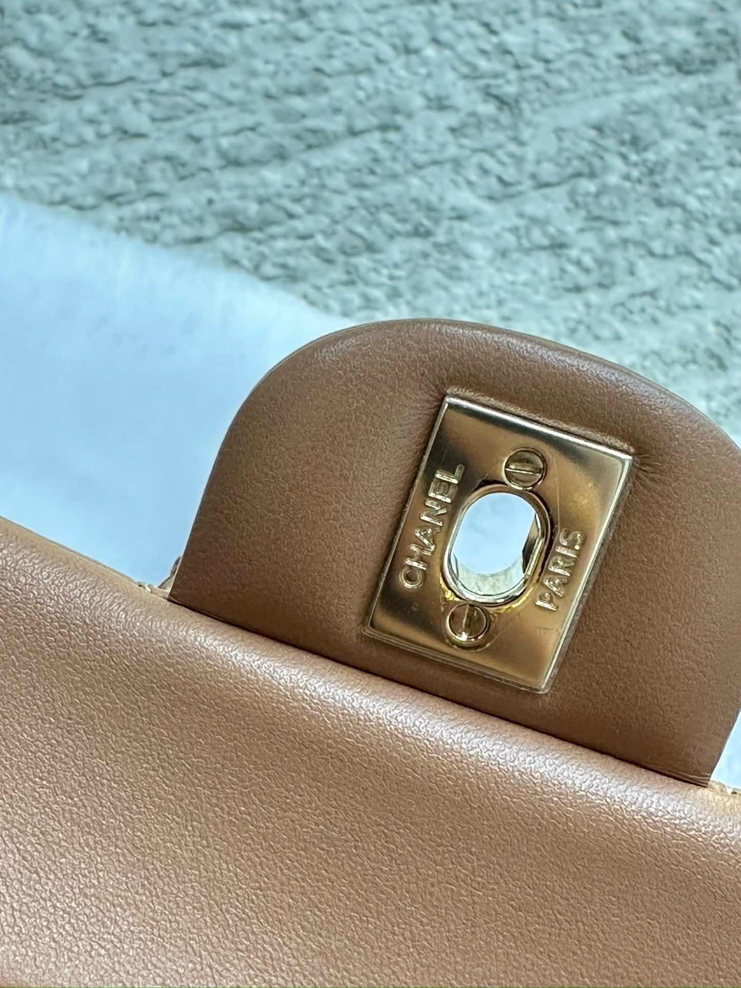 Chanel Small Lambskin Classic Double Flap Bag Dark Beige LGHW