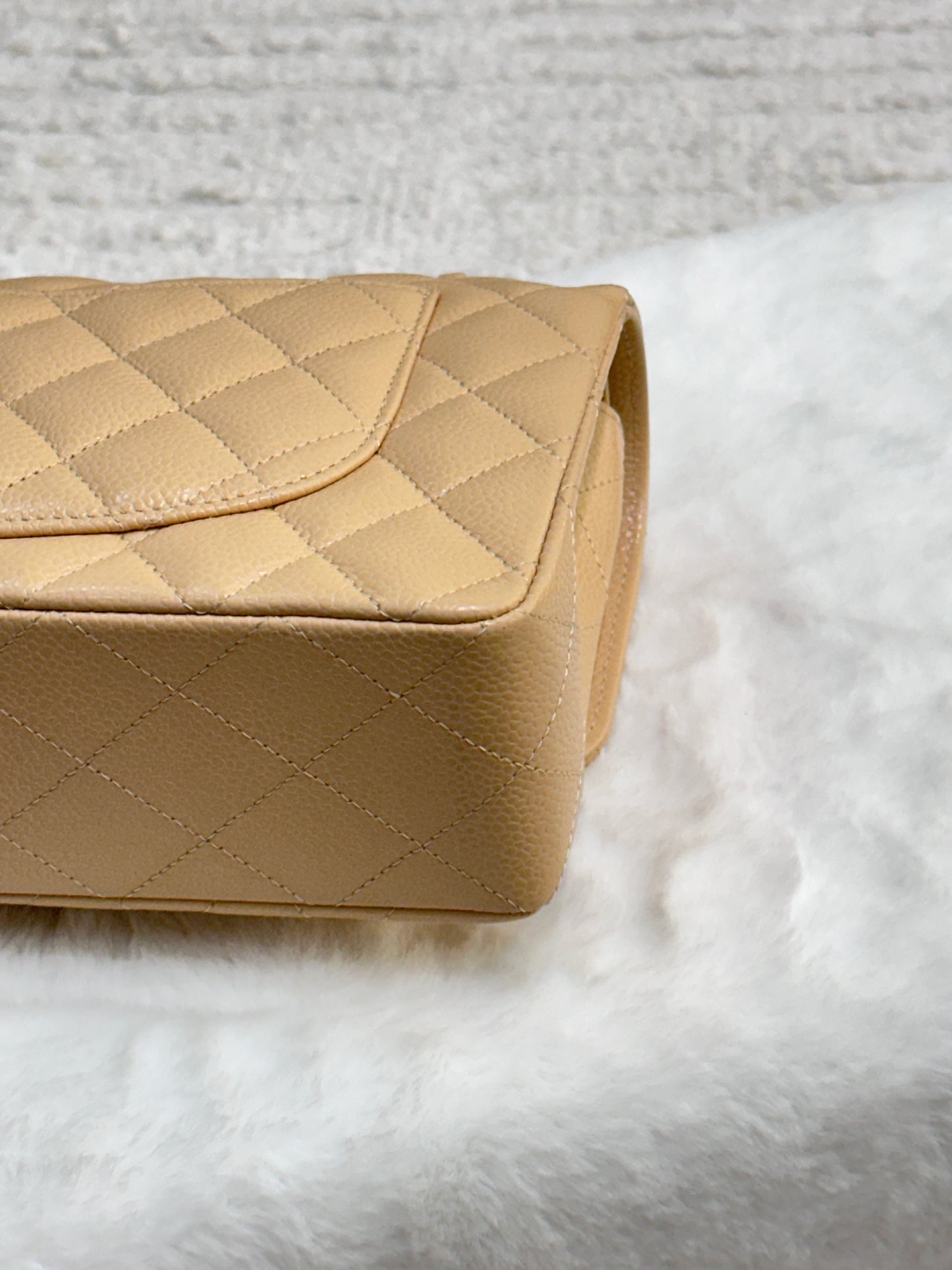 Chanel Classic Small Beige Caviar GHW