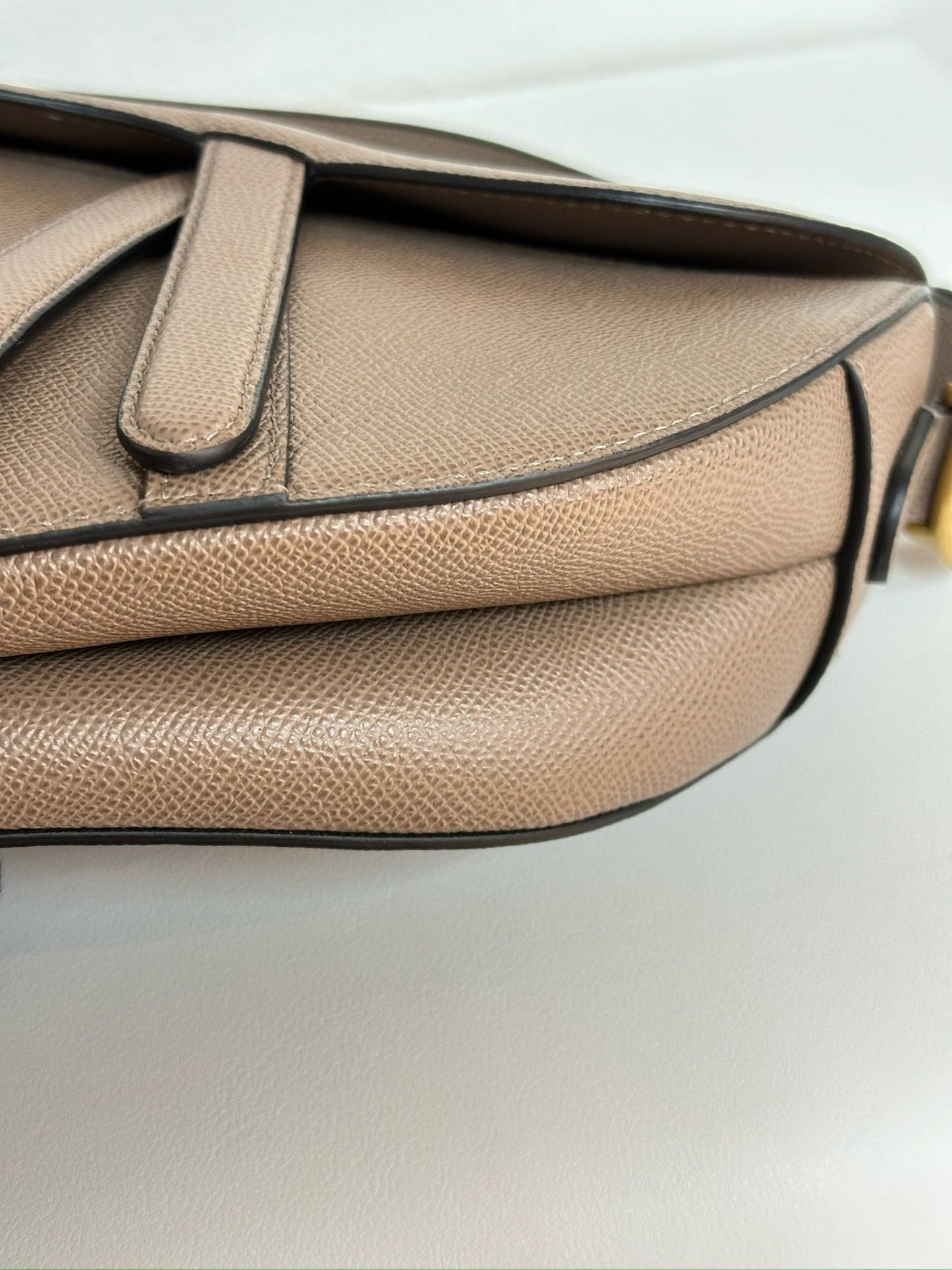 Christian Dior Saddle Bag With Strap Warm Taupe Grained Calfskin 2023 year