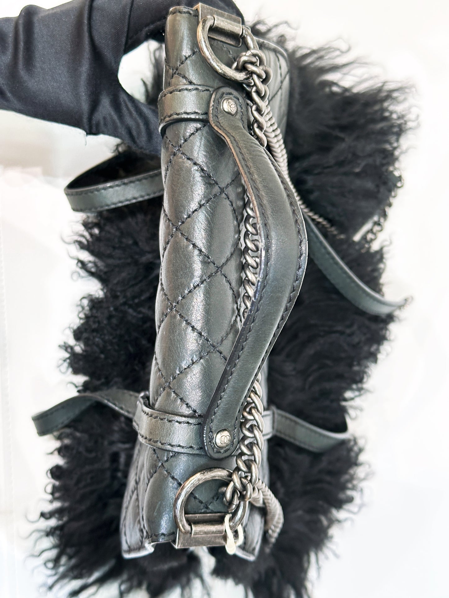Chanel Paris-Dallas Double Flap Bag Quilted Calfskin and Fur Large